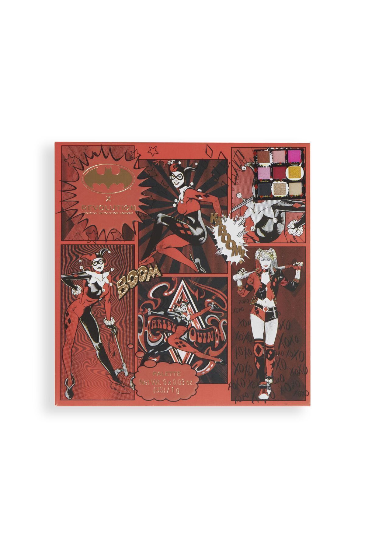 سایه چشم DC X HARLEY QUINN REBEL HEART EYESHADOW PALETTE پالت چراغ جلو Revolution