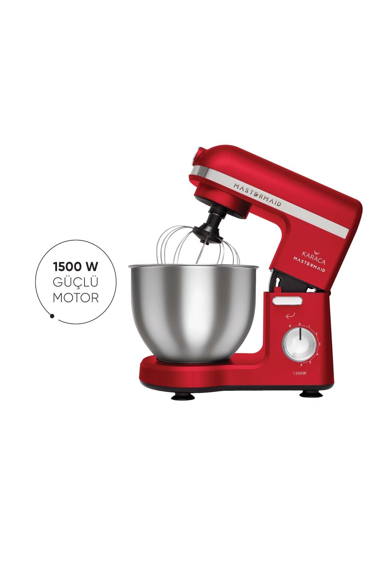 میکسر و ست استند سرآشپز MASTERMAID IMPERIAL RED 1500W 5 LT اورجینال Karaca
