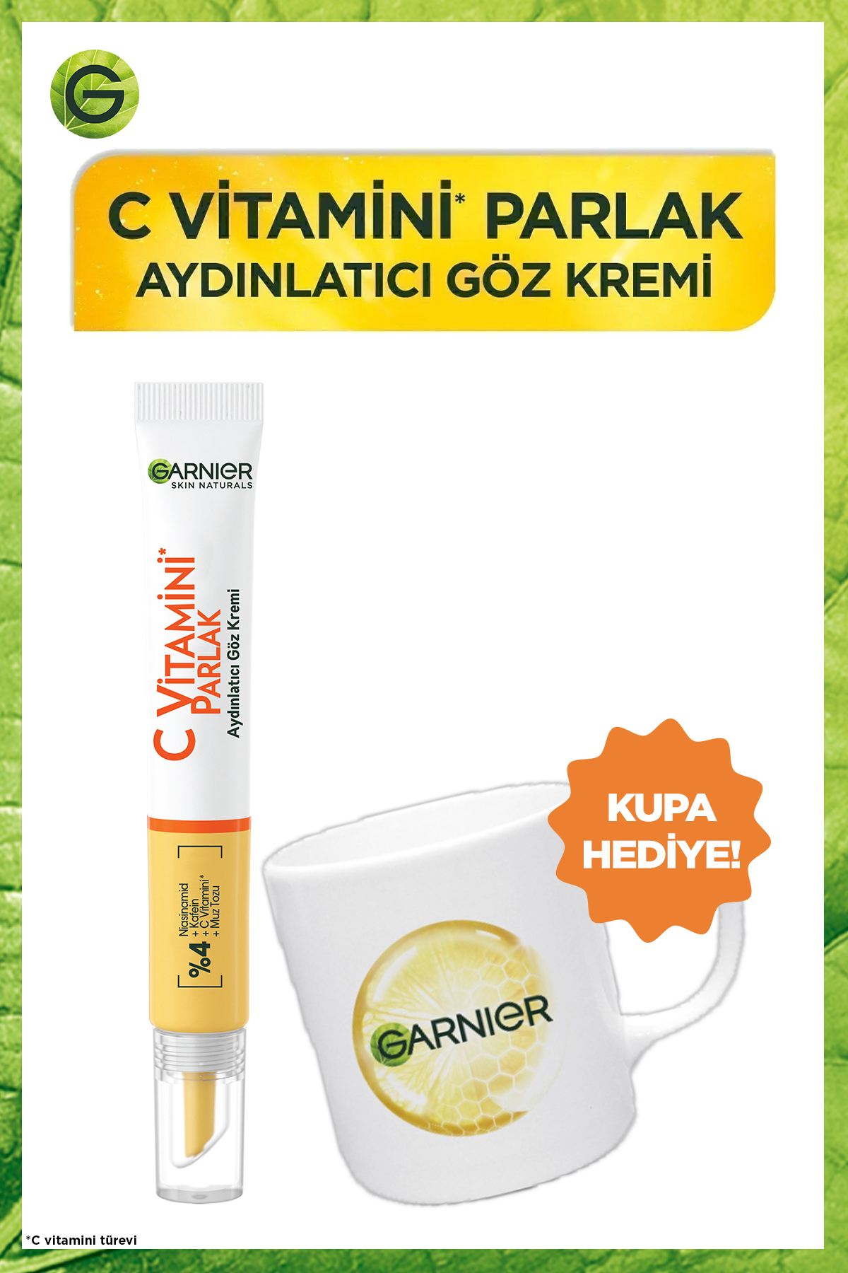 کرم دور چشم ویتامین C روشن 15 میل + فنجان گارنیه Garnier