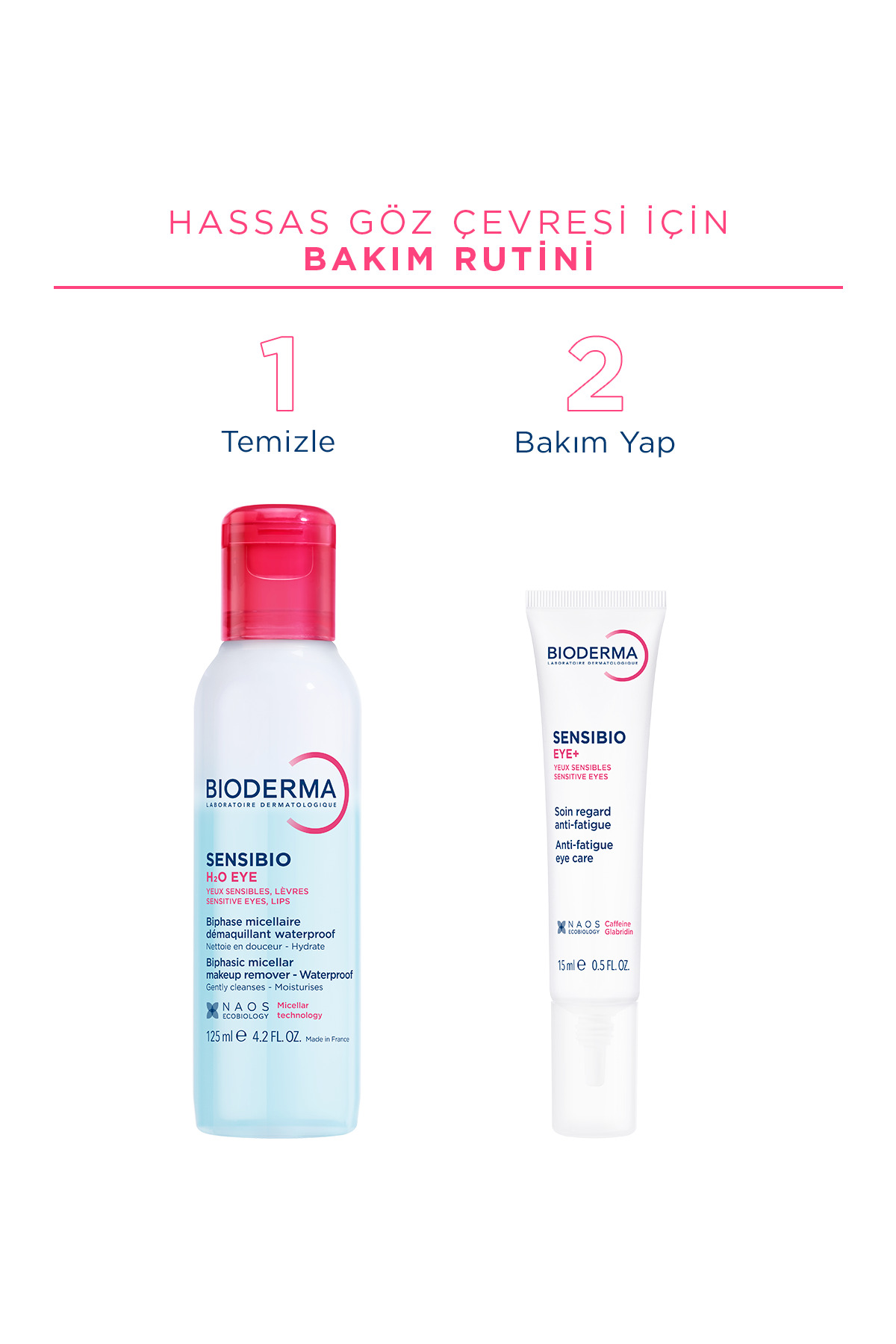 محلول دو فاز پاک کننده آرایش چشم مدل  Sensibio H2O با حجم 125 میل بایودرما Bioderma