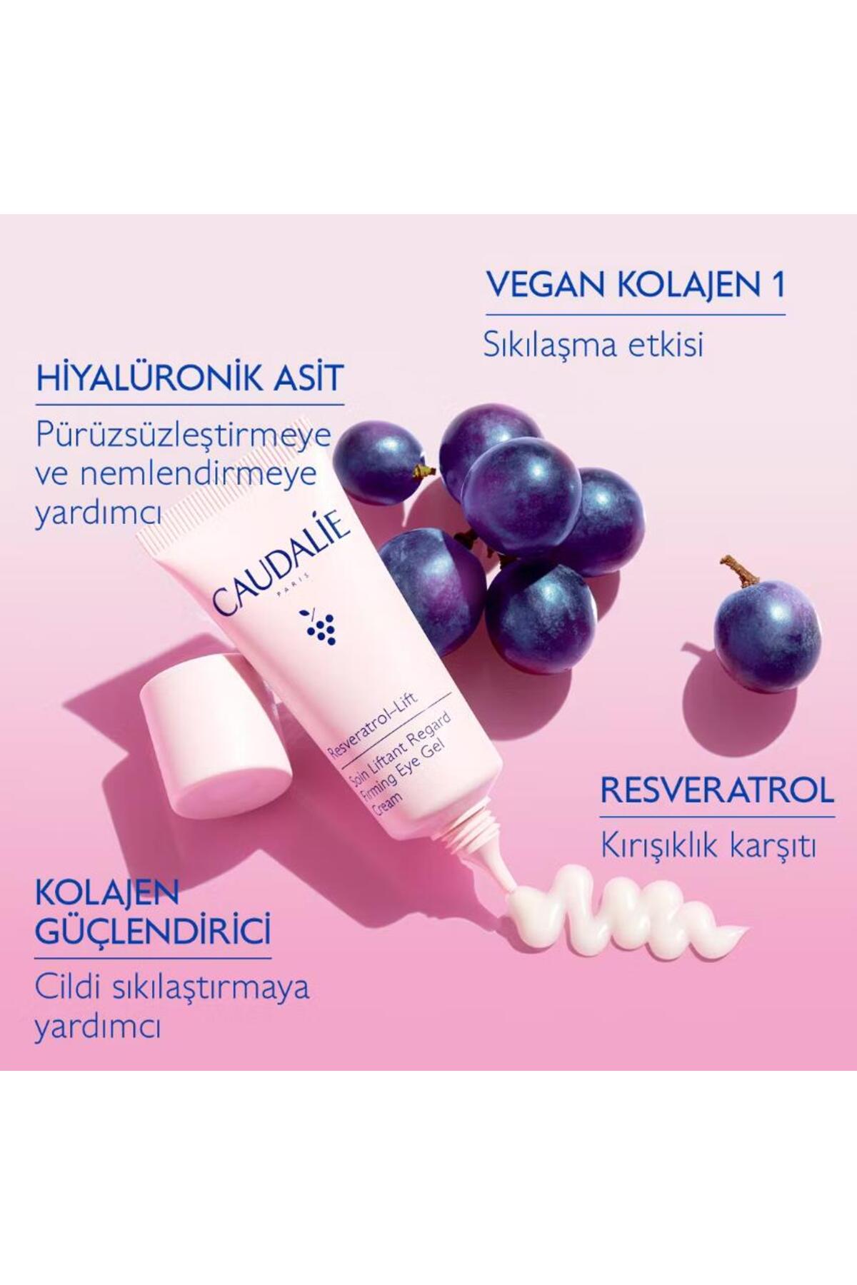 کرم دور چشم ژل خامه ای سطح بلند RESVERATROL 15 میل Caudalie