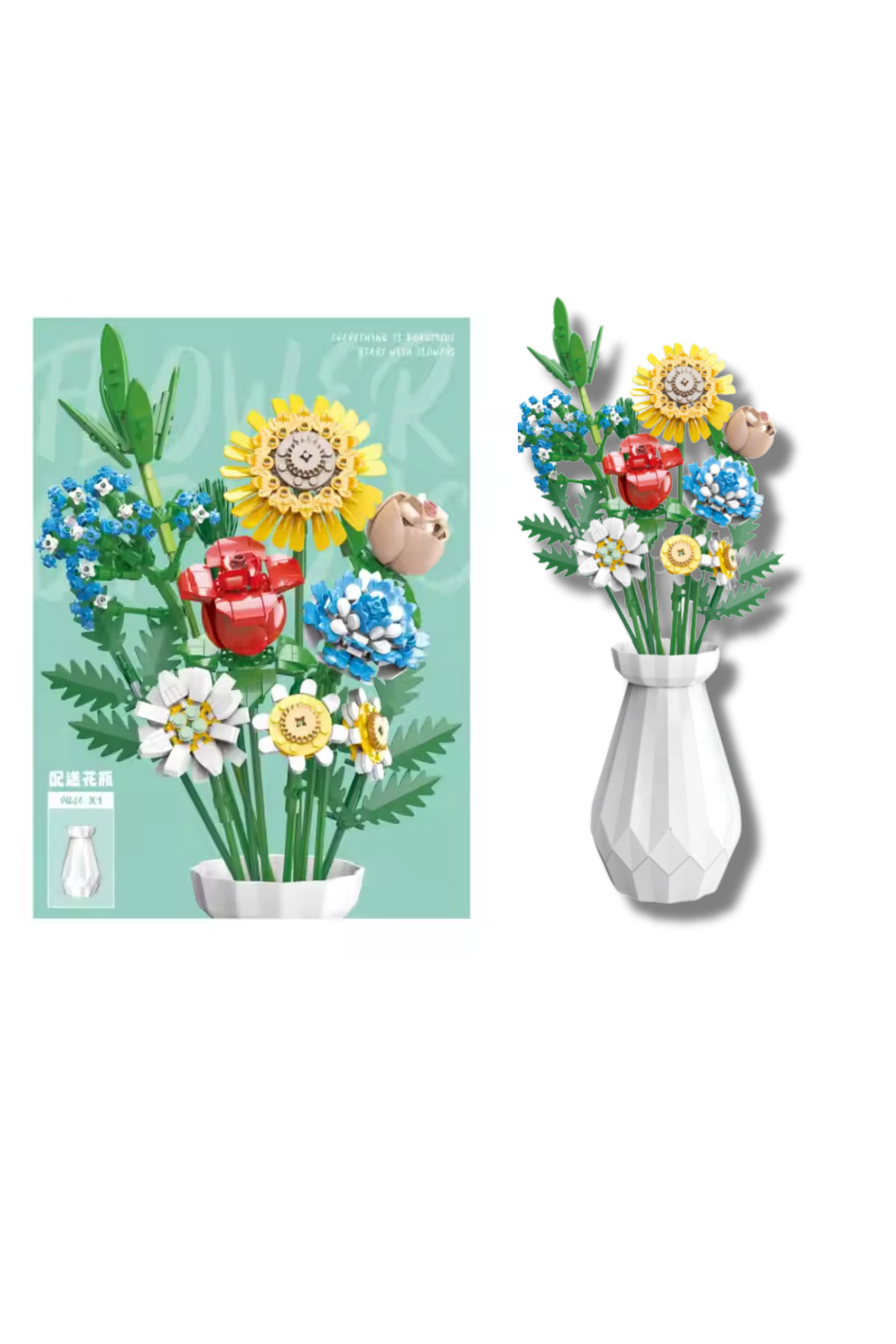 لگو و اسباب بازی های ساخت محور ست ساختمانی گلدان 618 تکه گلهای ابدی از ترکیه Boratila Toys