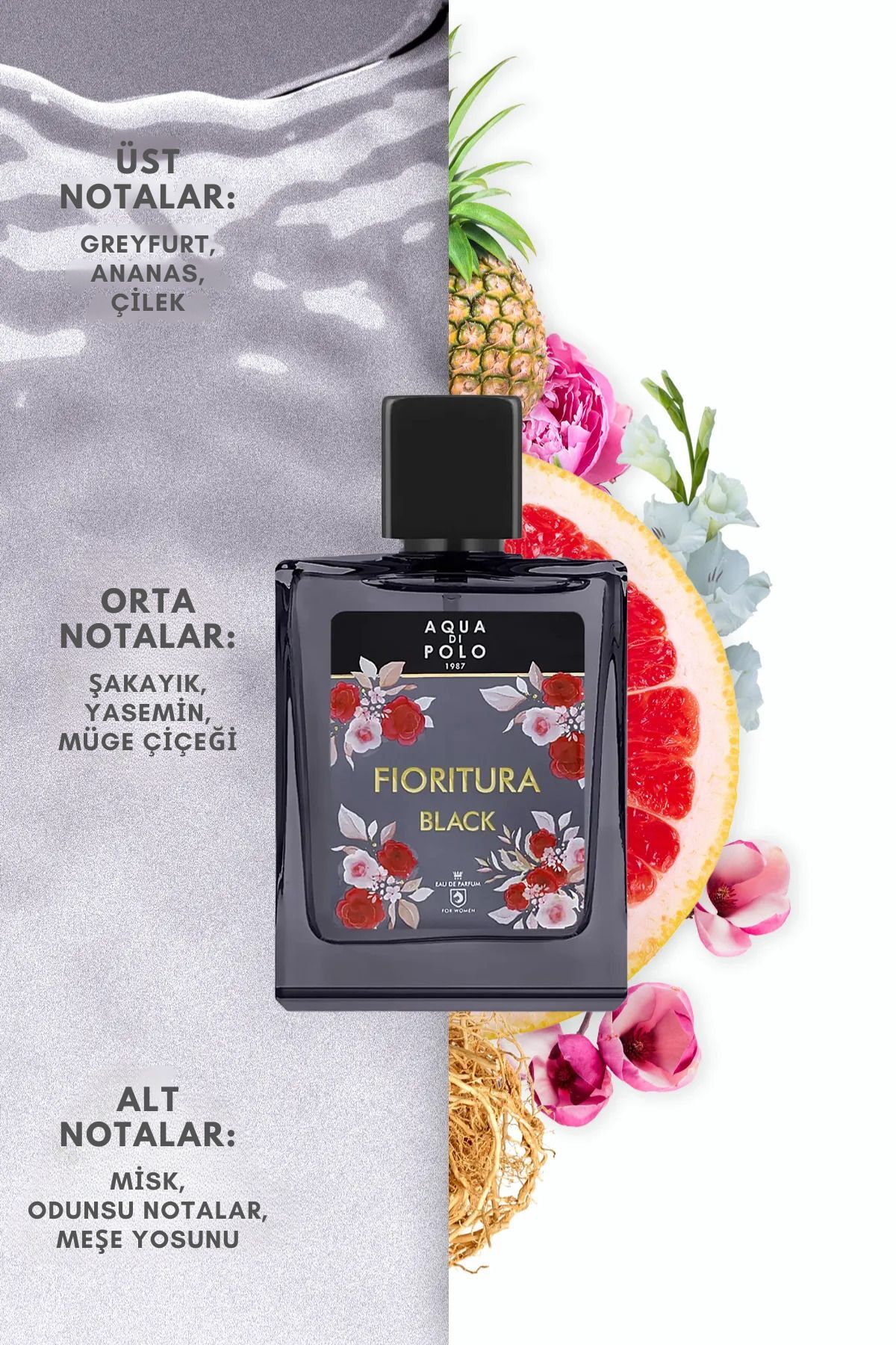 Aqua Di Polo 1987 عطر زنانه با رایحه گل و میوه 50 میلی لیتری فیوریتورا بلک ای دی پی
