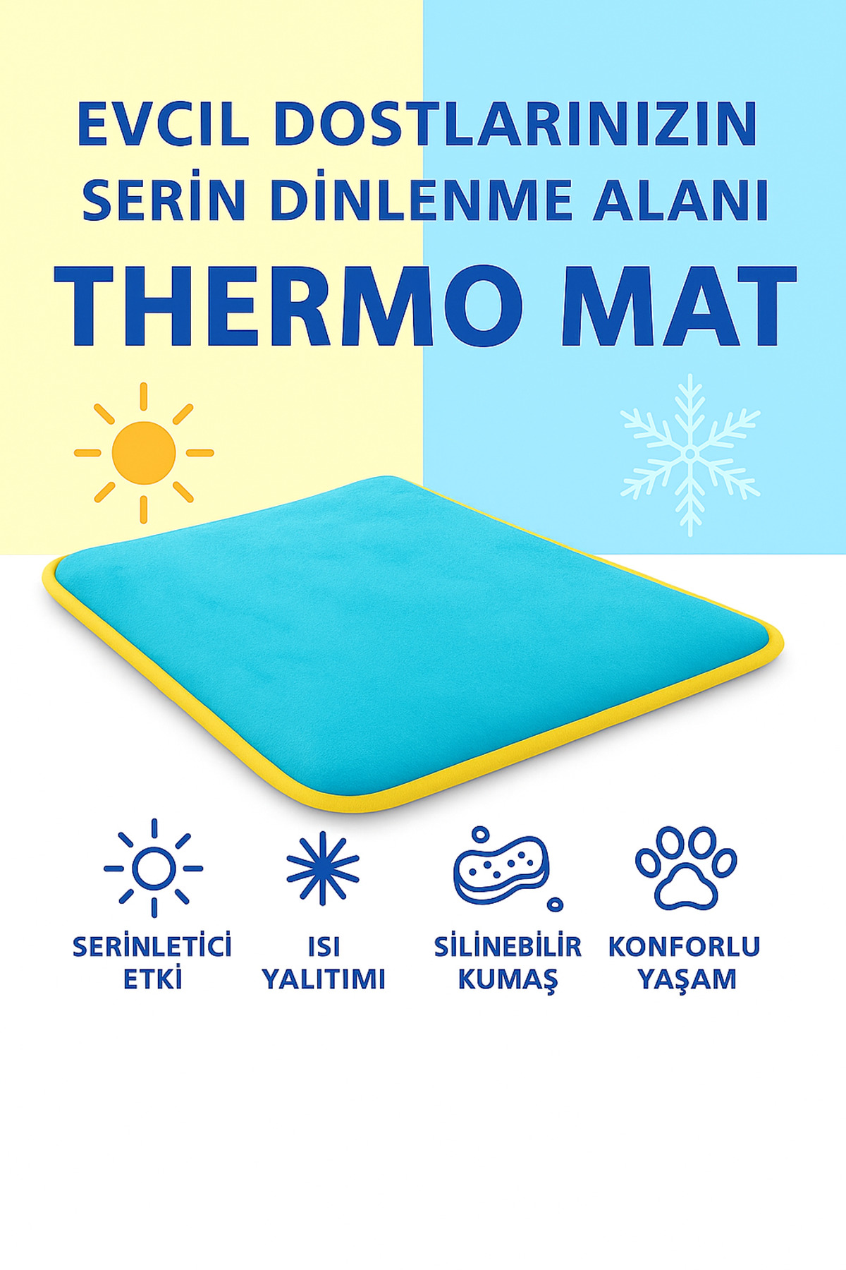 تشک دوحالته سرد و گرم گربه و سگ پاگالو Pugalo Thermo Mat آبی