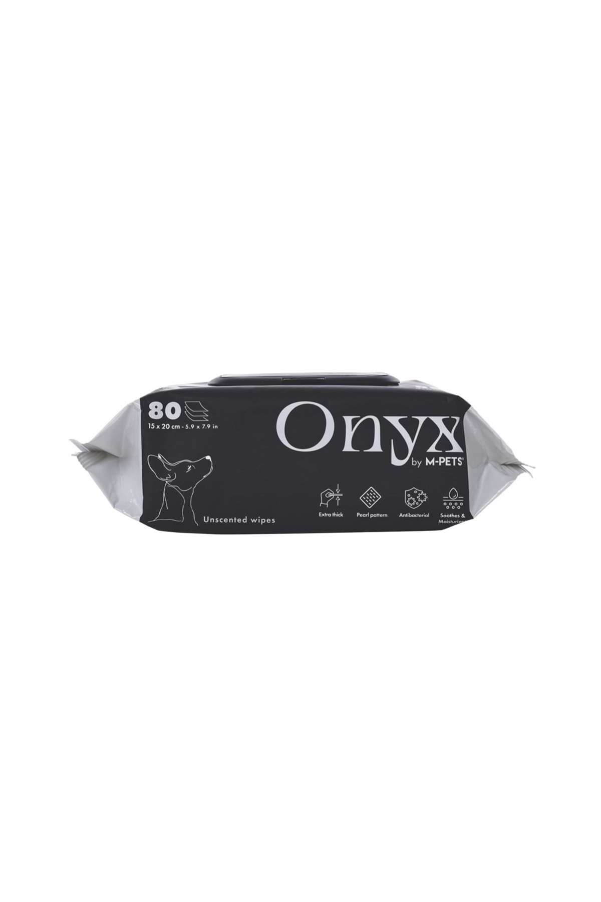 دستمال مرطوب پاک‌کننده بدون بو برای گربه و سگ، ۸۰ عددی، ام‌پتس M-PETS Onyx