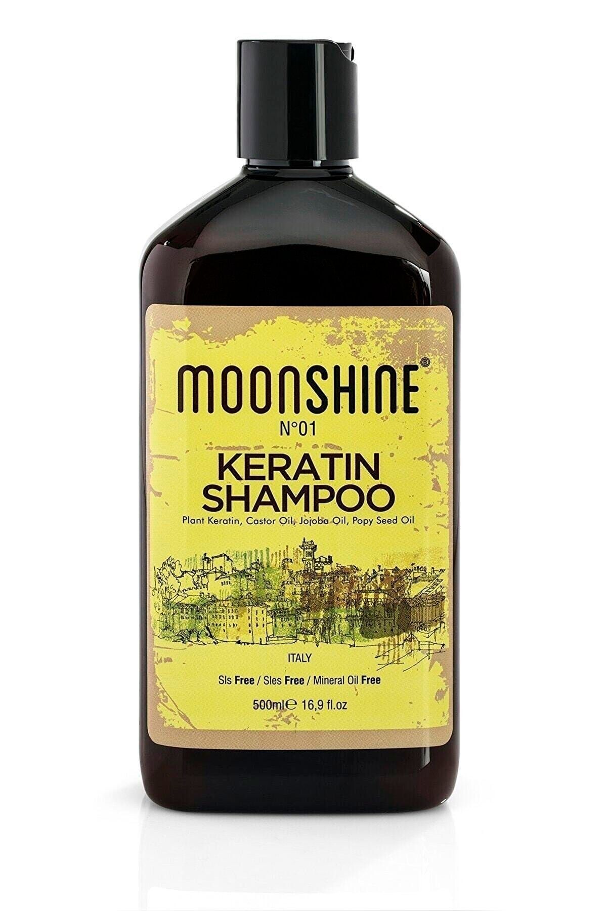 شامپو ترمیم کننده و مغذی کراتین طبیعی برای موهای آسیب دیده 500 میلی لیتر MOONSHINE
