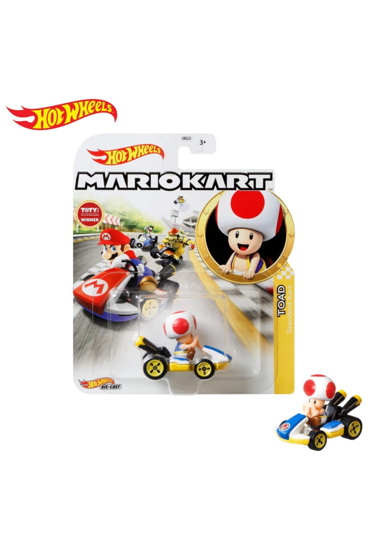 ماشین اسباب بازی ابزار شخصیت کارت ماریو TOAD GHJ63 هات ویلز اورجینال HOT WHEELS