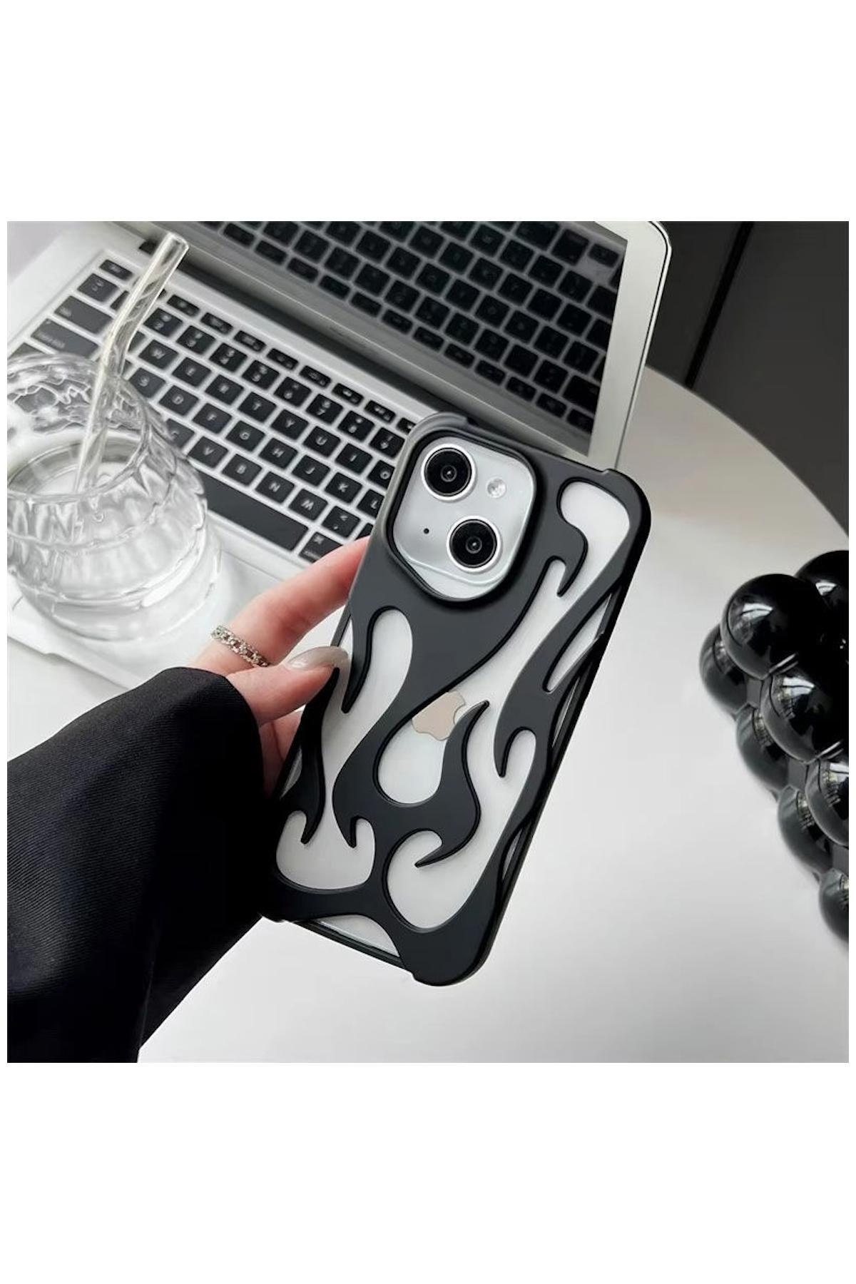 کاور و قاب APPLE IPHONE 14 PLUS CASE COMPATIBLE ZEBANA FLAME SILICONE مشکی اورجینال Zebana