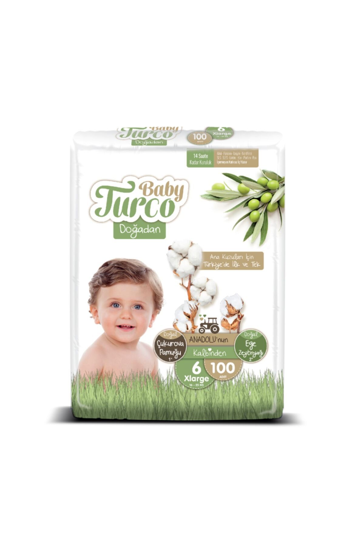 پوشک بچه سایز 6 XLARGE 100 عدد اورجینال Baby Turco