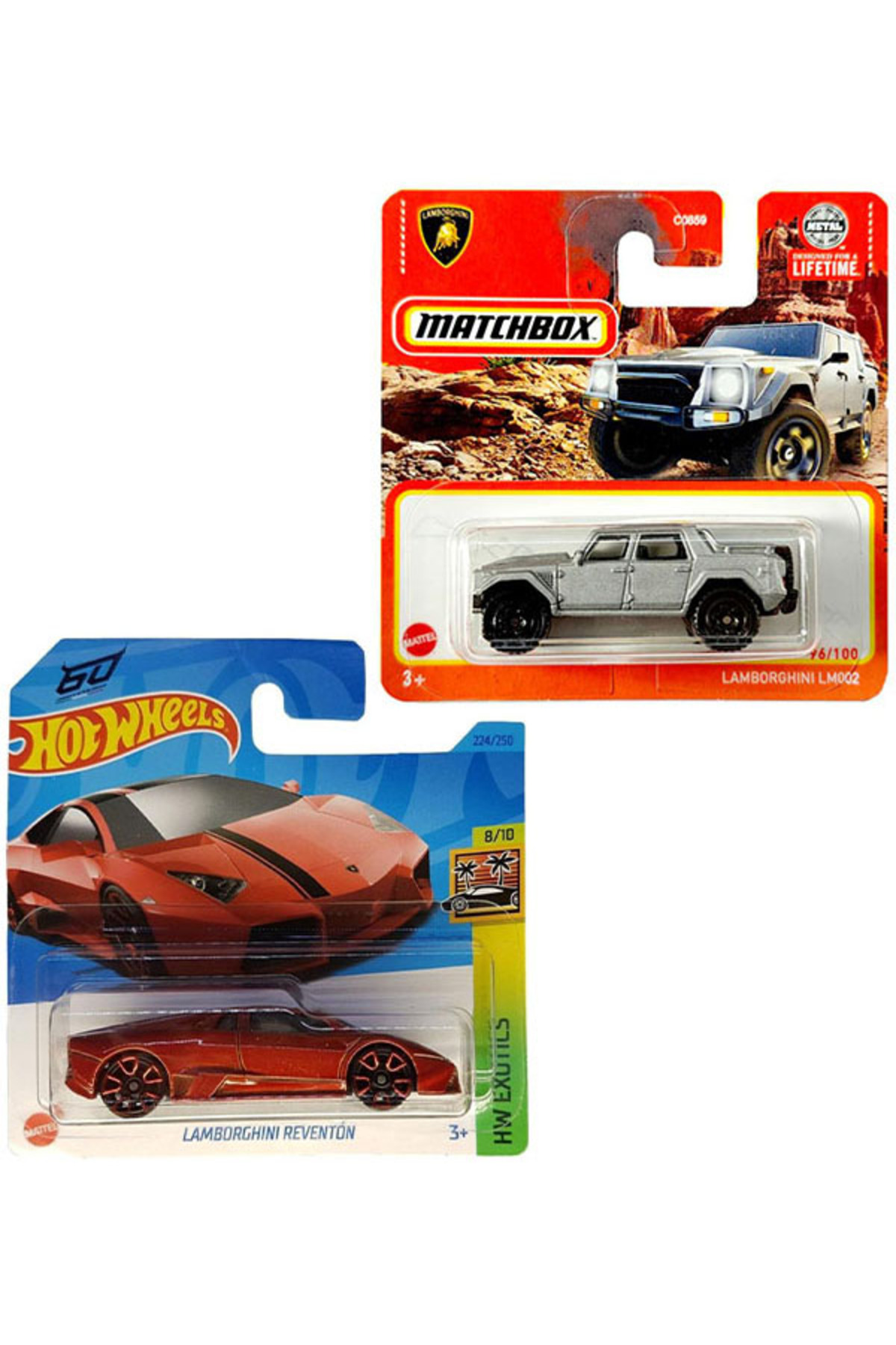 ماشین اسباب بازی 2 وسیله نقلیه لامبورگینی چرخ های داغ REVENTON & MATCHBOX LM002 1 64 هات ویلز اورجینال HOT WHEELS