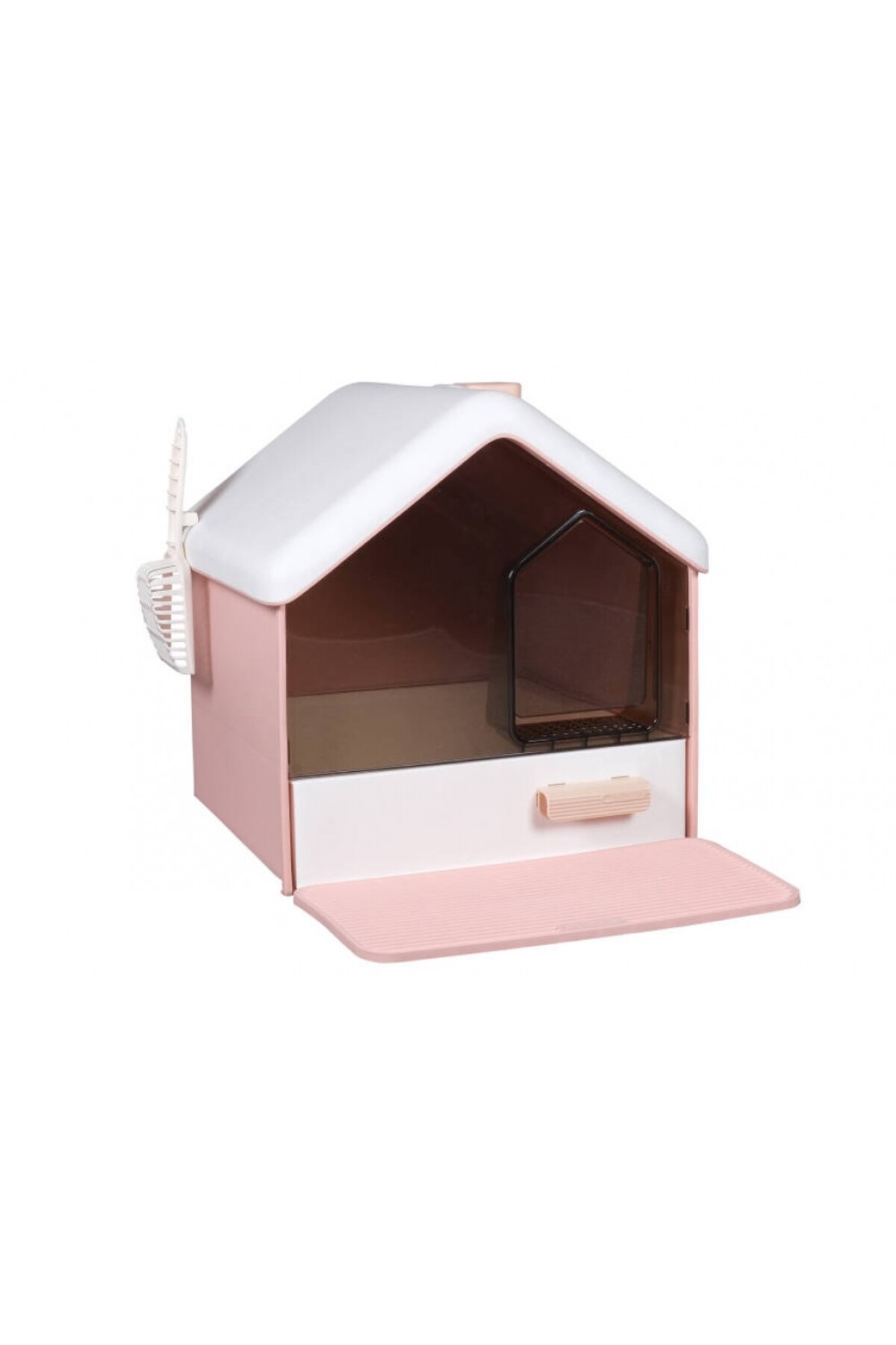توالت گربه سرپوشیده Lüks Villa پتس هوم PETS HOME مدل MSP-112، صورتی، ۴۸×۴۶×۵۱ سانتی‌متر