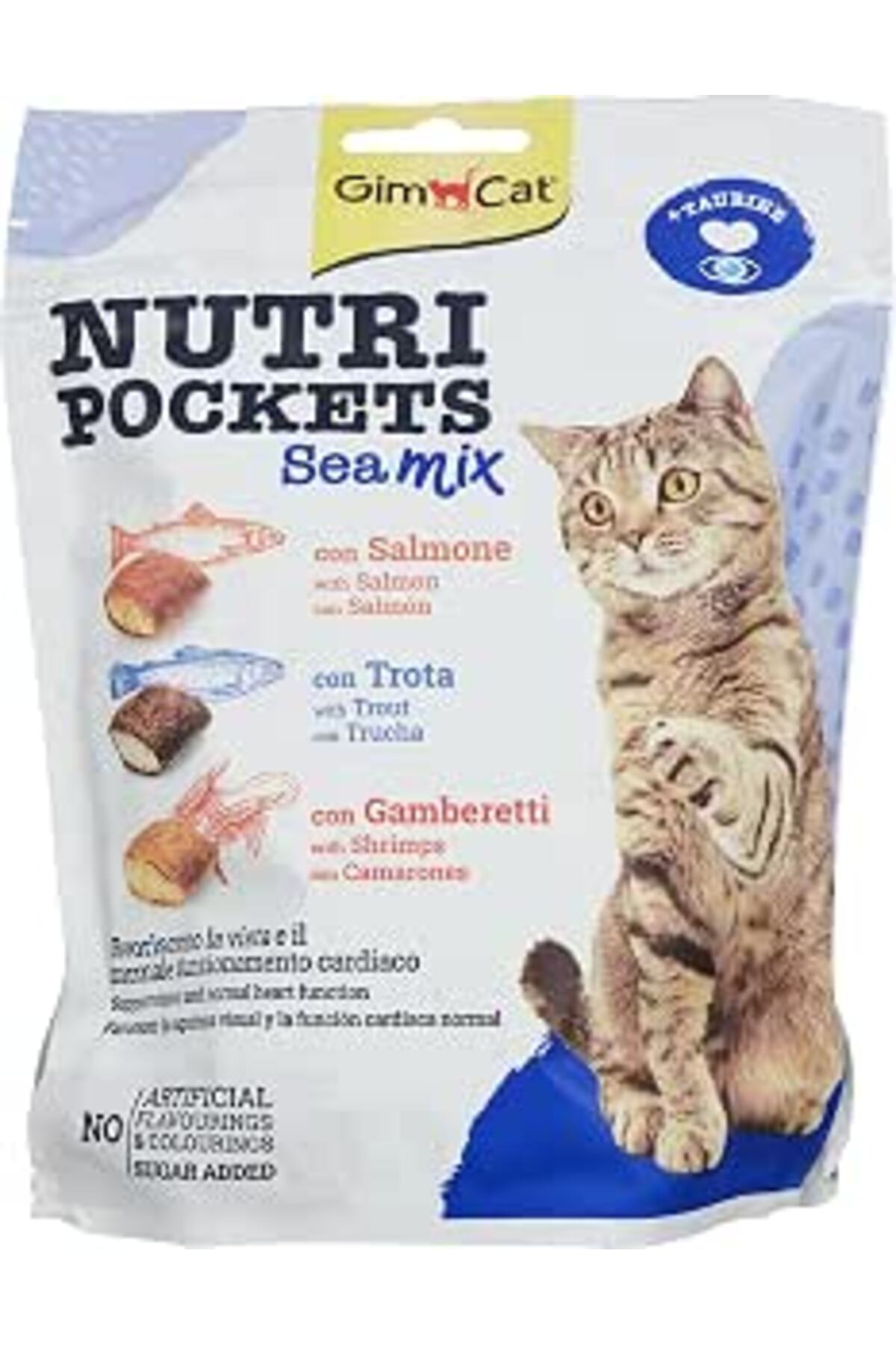تشویقی گربه جیم‌کت Gimcat Nutripockets Sea Mix، ۱۵۰ گرم