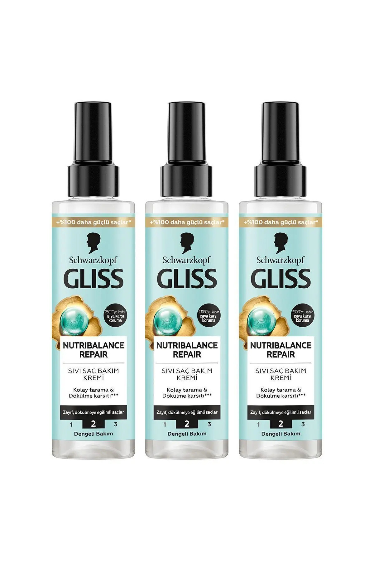 Gliss مایع کرم مو 200 میلی لیتر ترمیم تغذیه ایکس 3