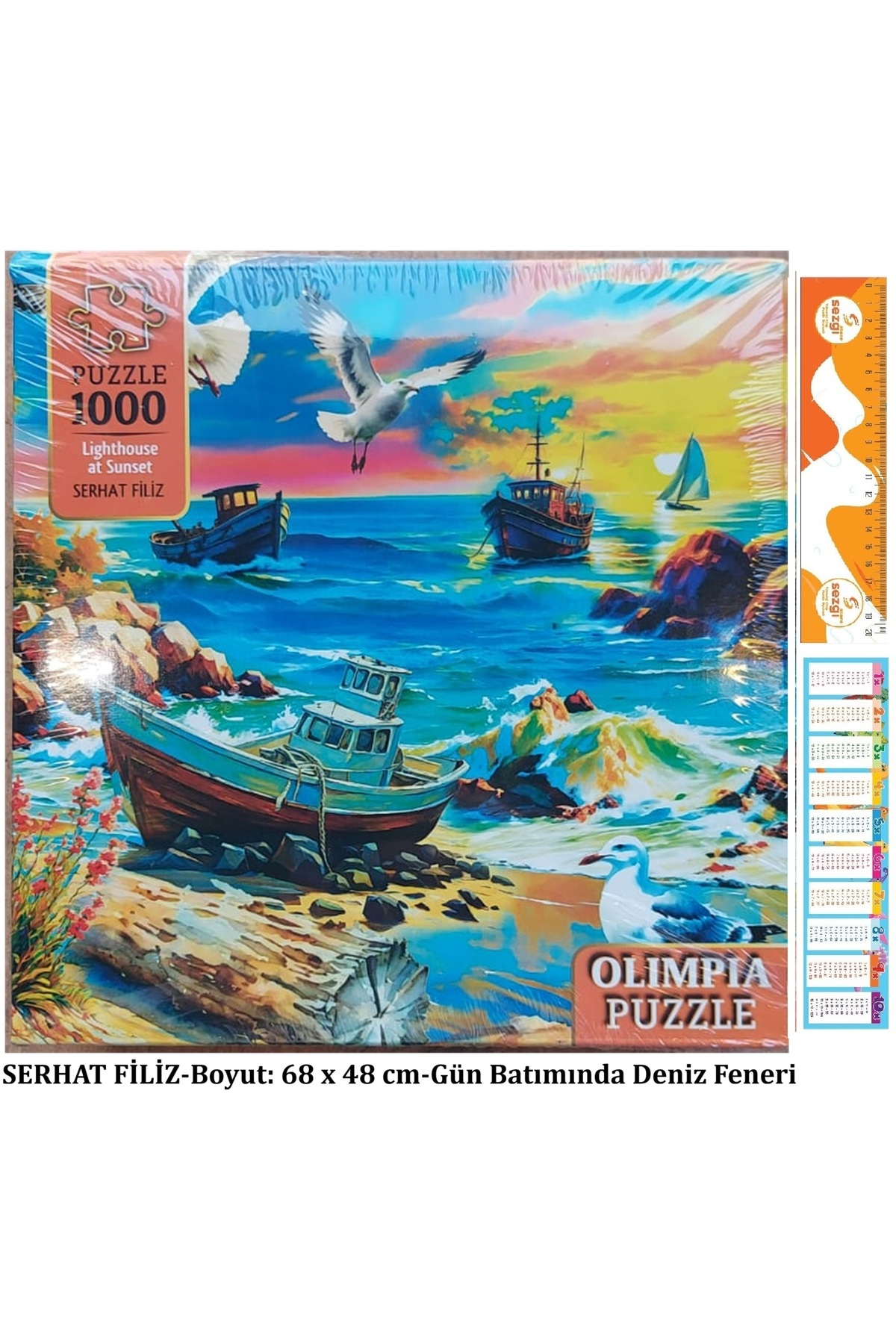 پازل جعبه ای 1000 قطعه 68X48 سانتی متر فانوس دریایی در غروب + SEZGISTORE از ترکیه Olimpia