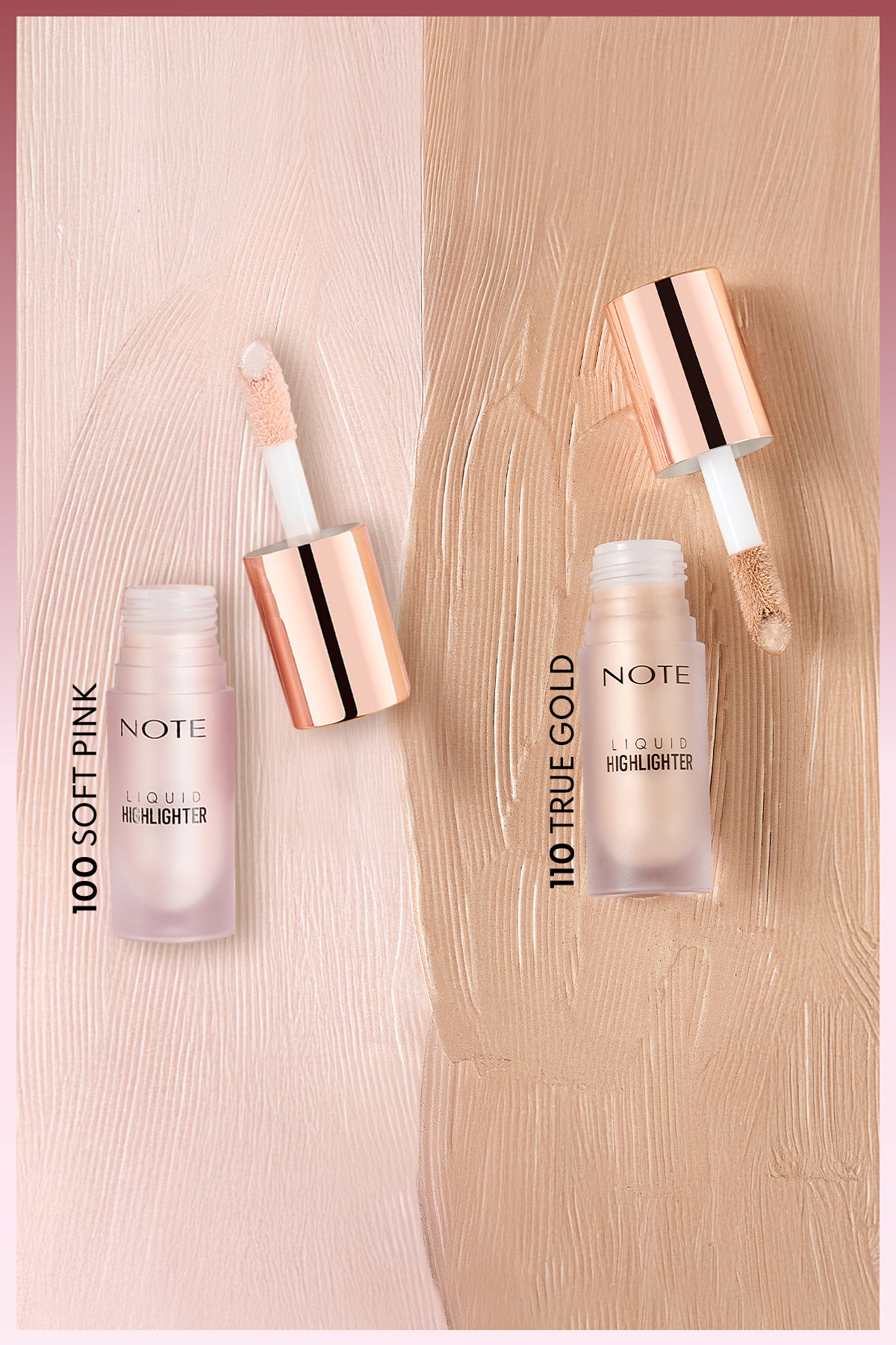 هایلایتر مایع با اثر مرطوب کننده 100 صورتی ملایم Note Cosmetics