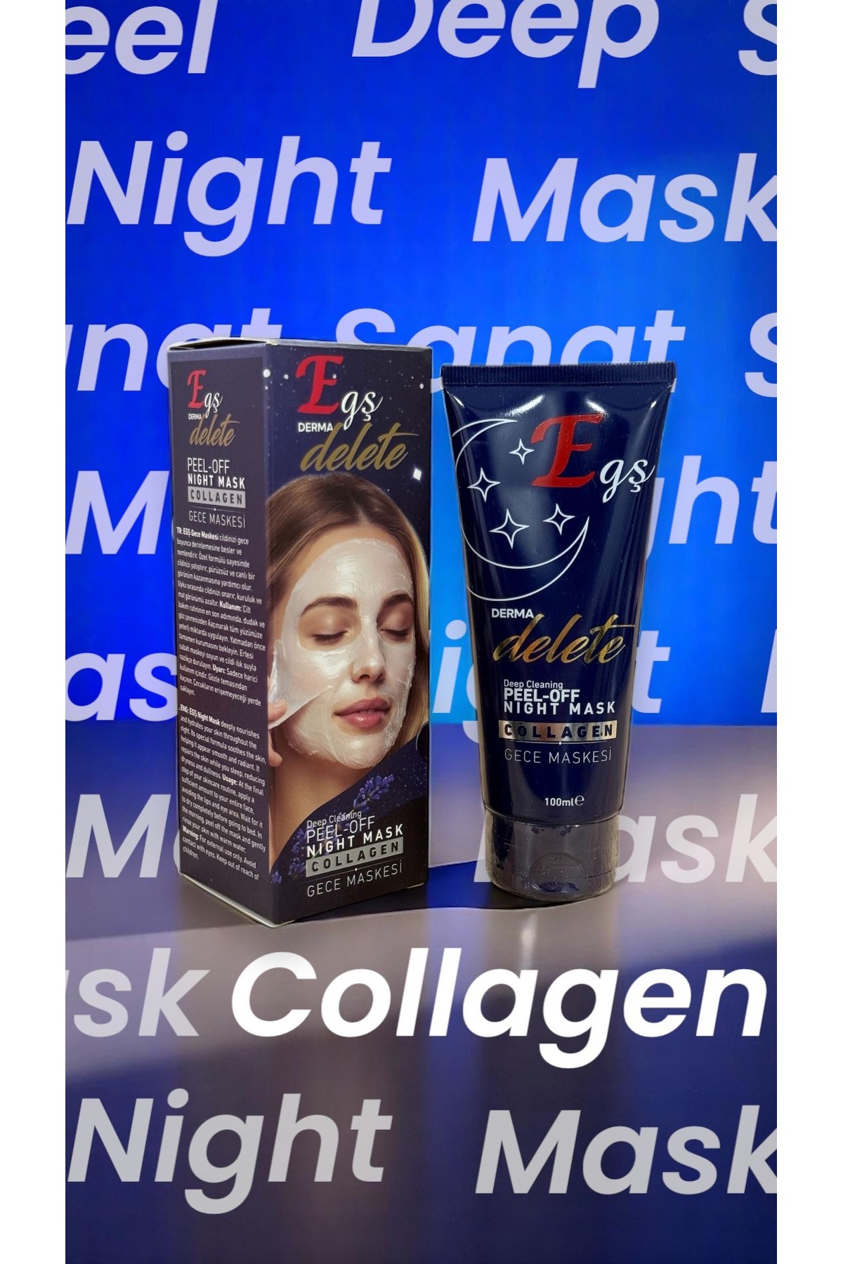 ماسک صورت شب شبانه کلاژن DERMADLETE Egş DERMA delete