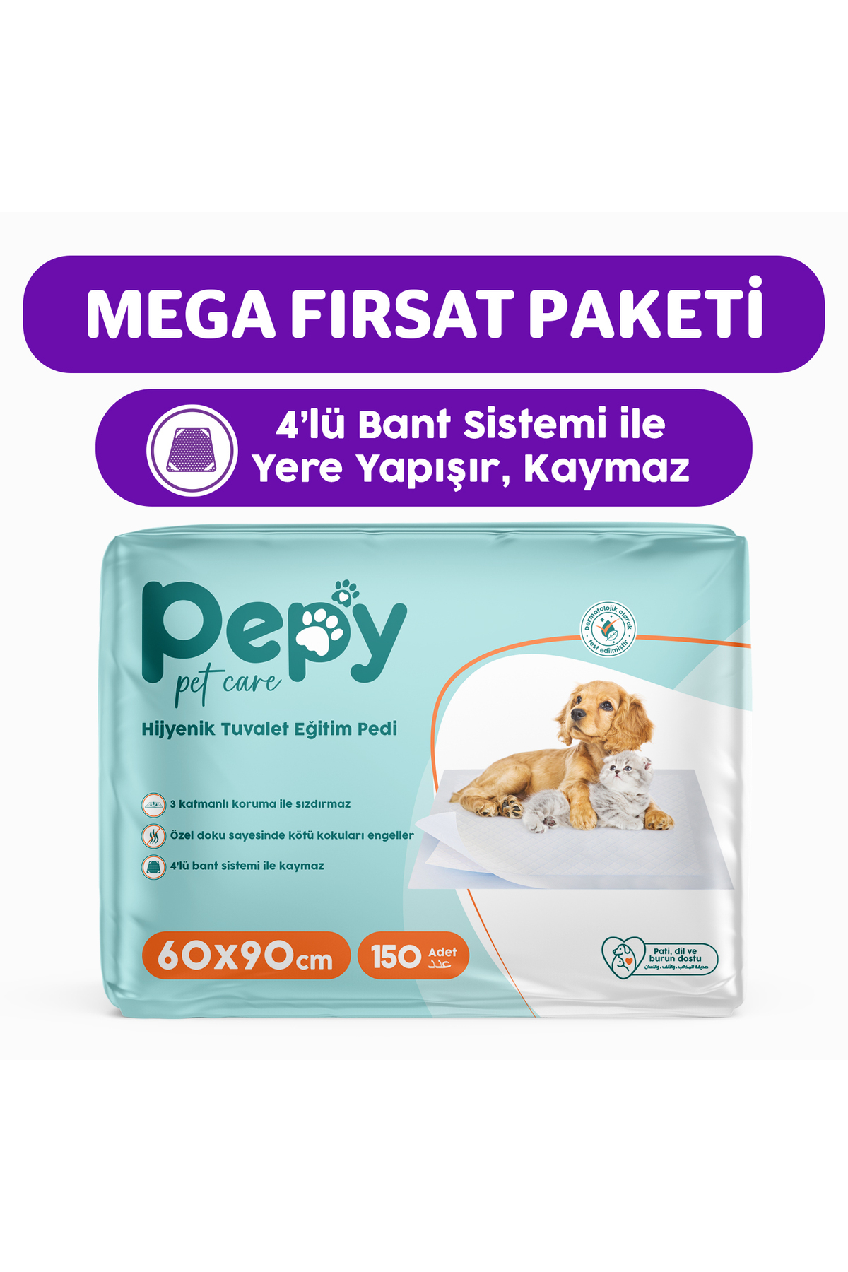 پد آموزش دستشویی سگ پپی PEPY، ۵ بسته ۳۰ عددی