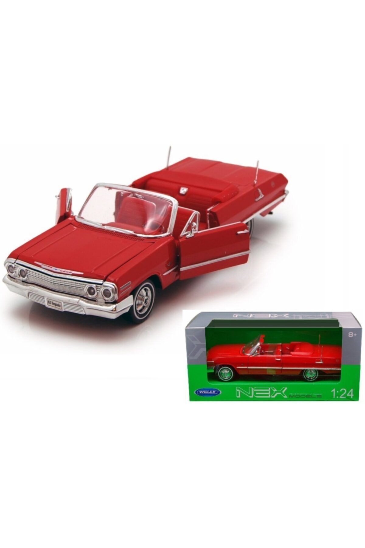 مدل خودرو شورولت ایمپالا 1963 DIECAST 1.24 METAL CAR ORIGINAL اورجینال WELLY
