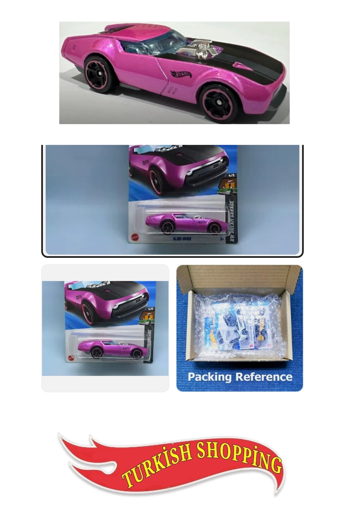 ماشین اسباب بازی 2025 مورد 1:64 SLIDE BURN مقیاس از ترکیه HOT WHEELS