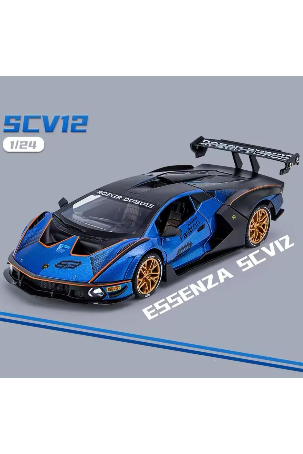مدل خودرو 1:24 SCALE LAMBORGHINI ESSENZA SCV12 DIECAST MODEL CAR BLUE اورجینال scntoys