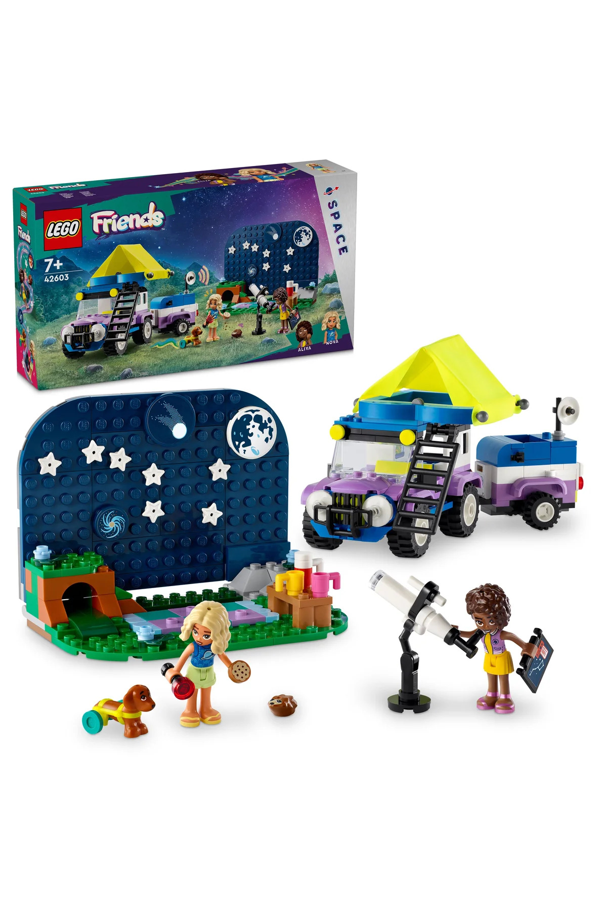LEGO ماشین کمپینگ دوستان ستاره‌شناسی 42603 مجموعه ساخت و ساز 7 سال و بالاتر (364 قطعه)