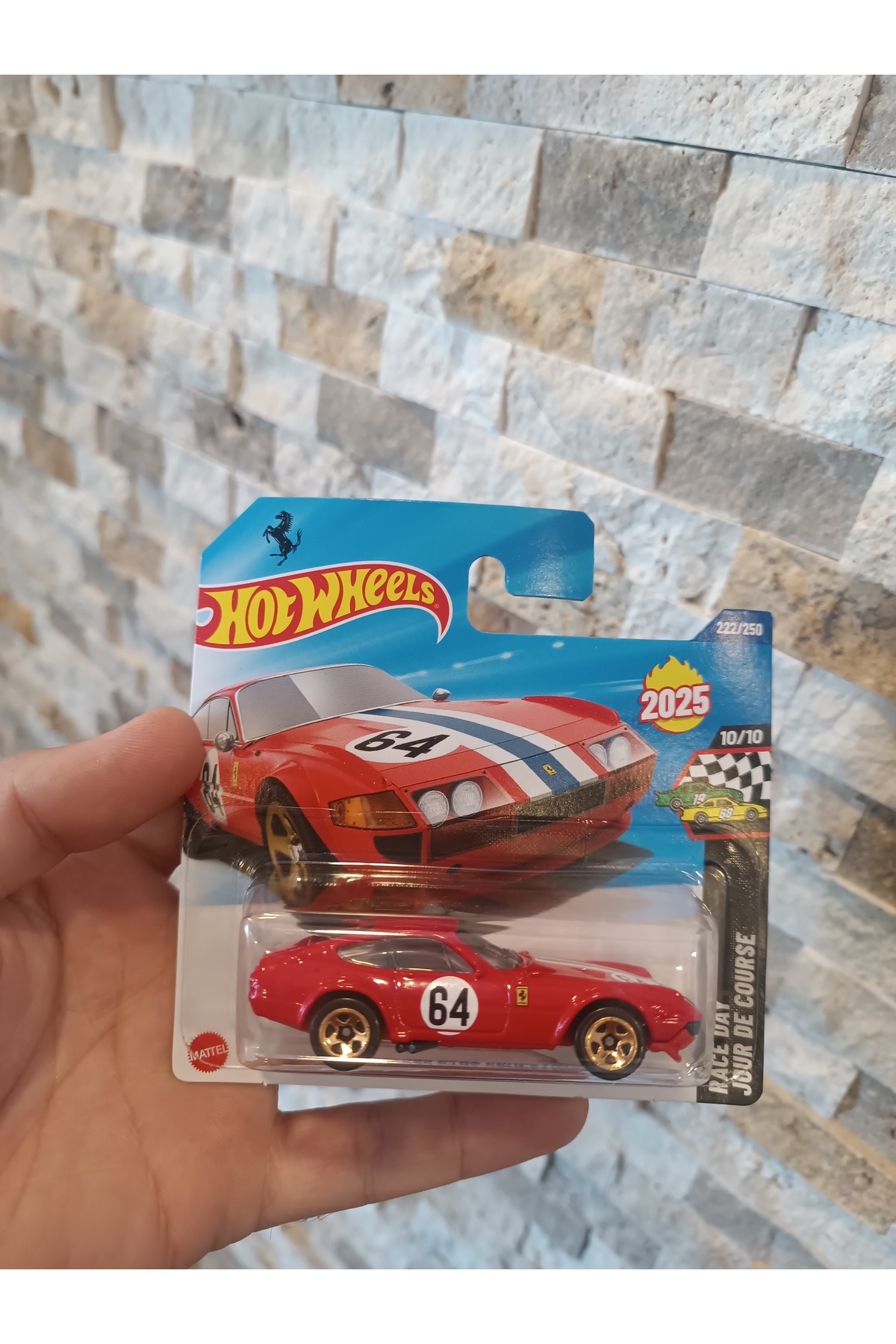 ماشین اسباب بازی 2025 چرخ های داغ خط اصلی FERRARARI 365 GTB4 COMPETIZINE HW طراحی هات ویلز اورجینال HOT WHEELS
