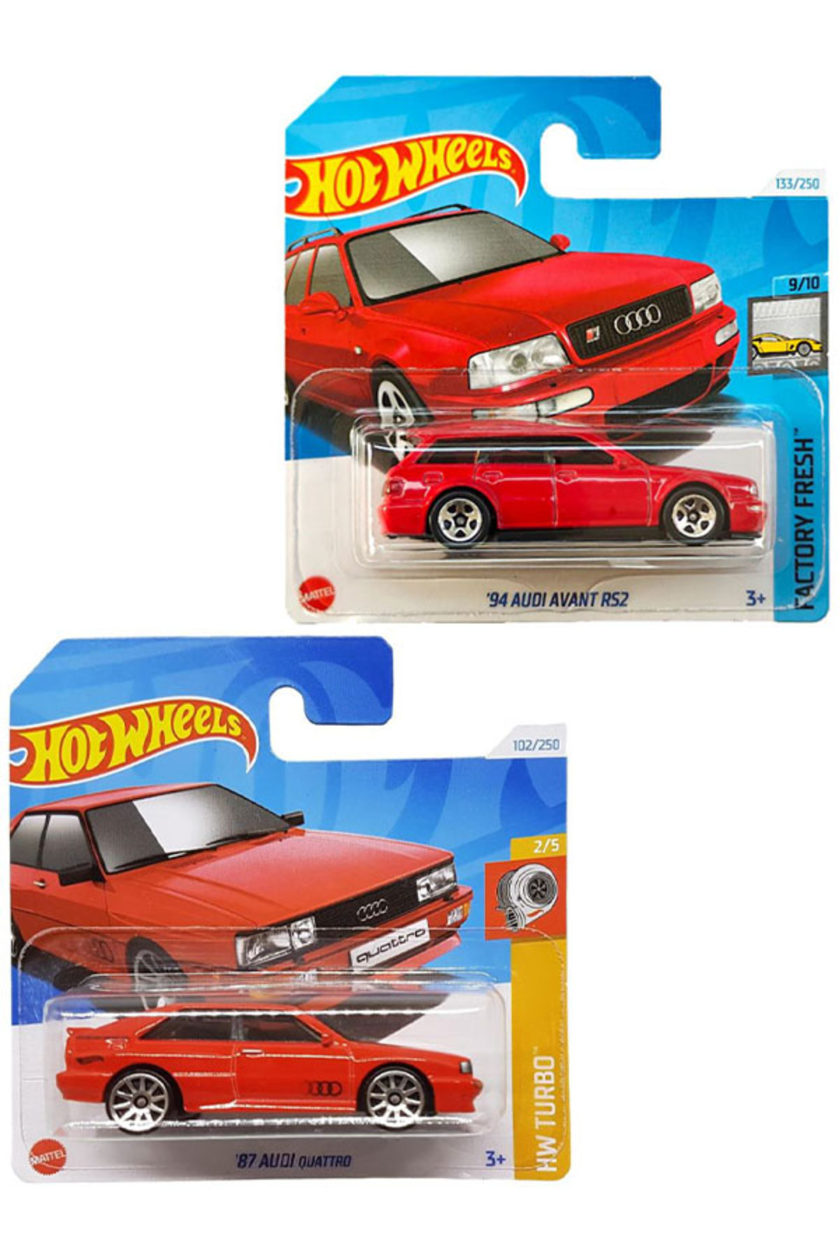 ماشین اسباب بازی 2 وسیله نقلیه آئودی مجموعه '87 QUATTRO & '94 AVANT RS2 1 64 هات ویلز اورجینال HOT WHEELS