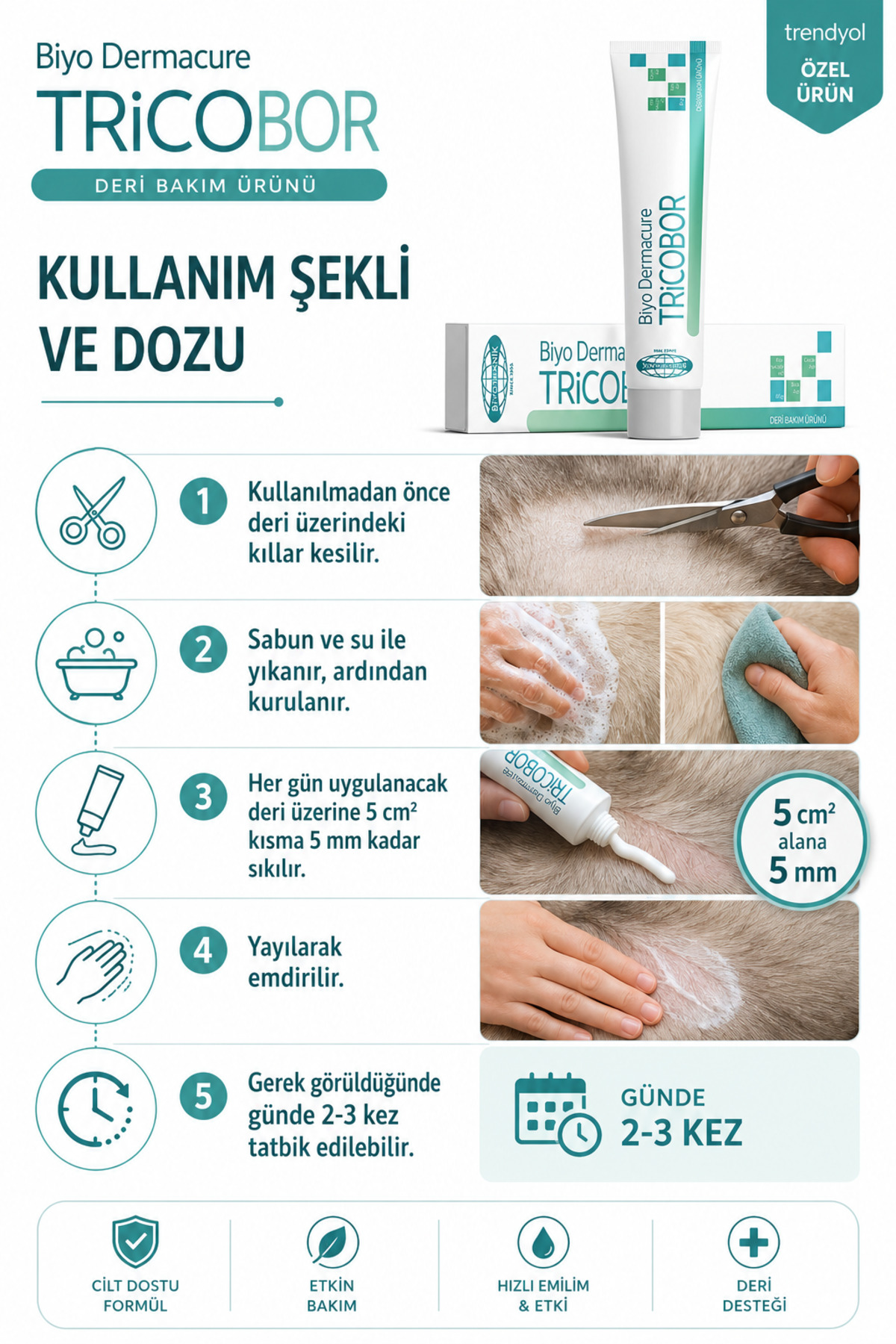 کرم پوستی گربه و سگ Tricobor بیوتکنیک Biyoteknik، ۸۰ گرم