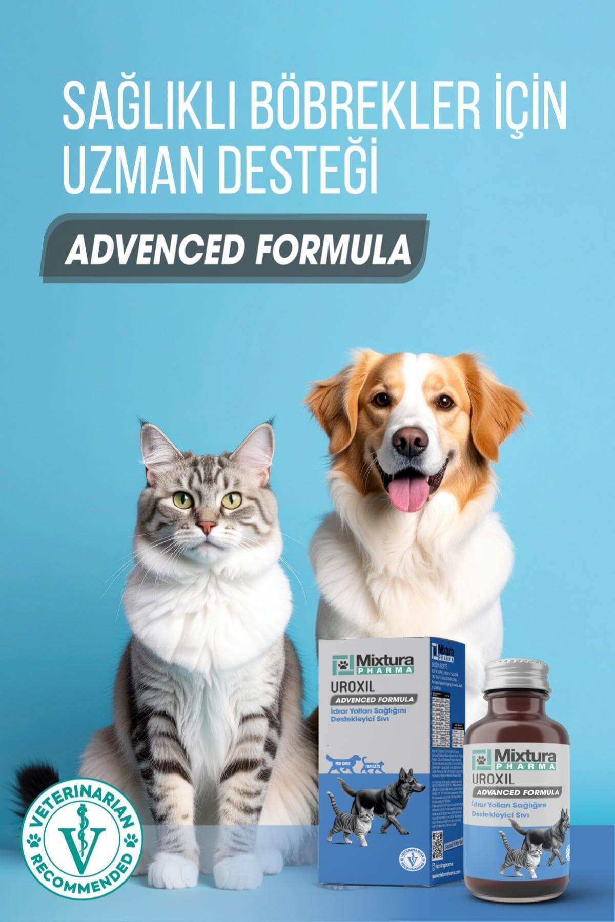 مکمل مایع حمایتی دستگاه ادراری گربه و سگ میکسچورا فارما Mixtura Pharma Uroxil MT12000