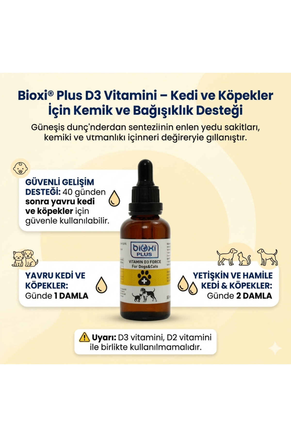 مکمل غذایی ویتامین D3 Force بیوکسی Bioxi برای گربه و سگ