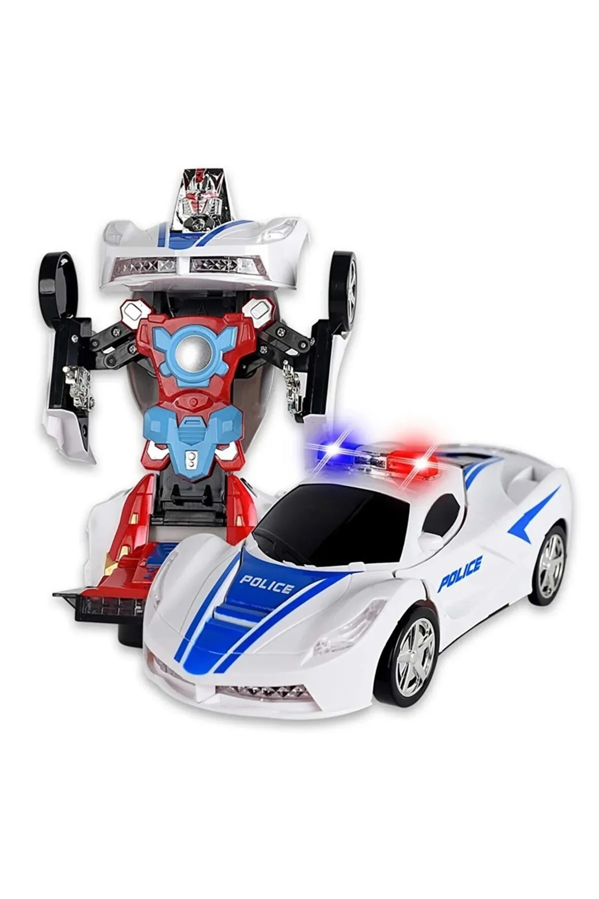 ماشین اسباب بازی ترانسفورمرز ربات پلیس با چراغ صدا و سنسور مدل فراری Brother Toys