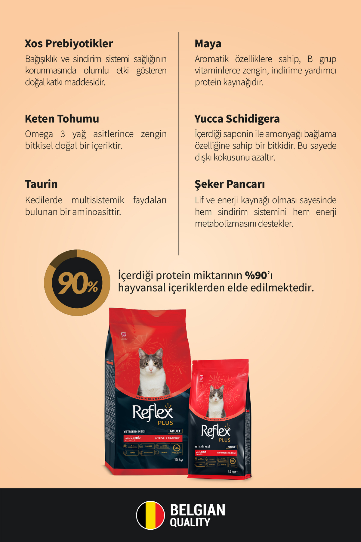 غذای خشک گربه بالغ با بره و برنج رفلکس Reflex Plus، ۱٫۵ کیلوگرم 1,5 kg
