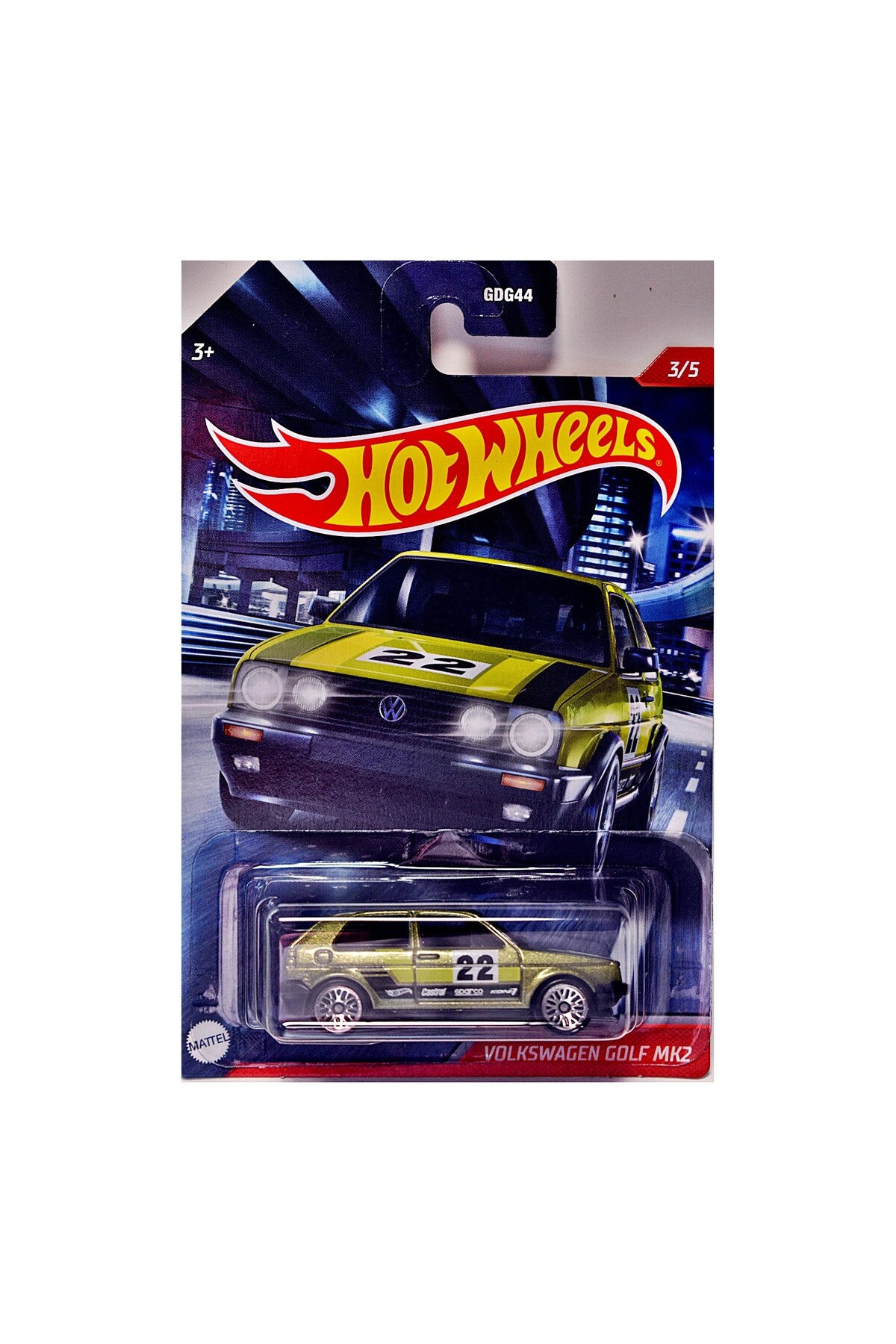 ماشین اسباب بازی سریال CULT RACERS VOLKSWAGEN GOLF MK2 هات ویلز اورجینال HOT WHEELS