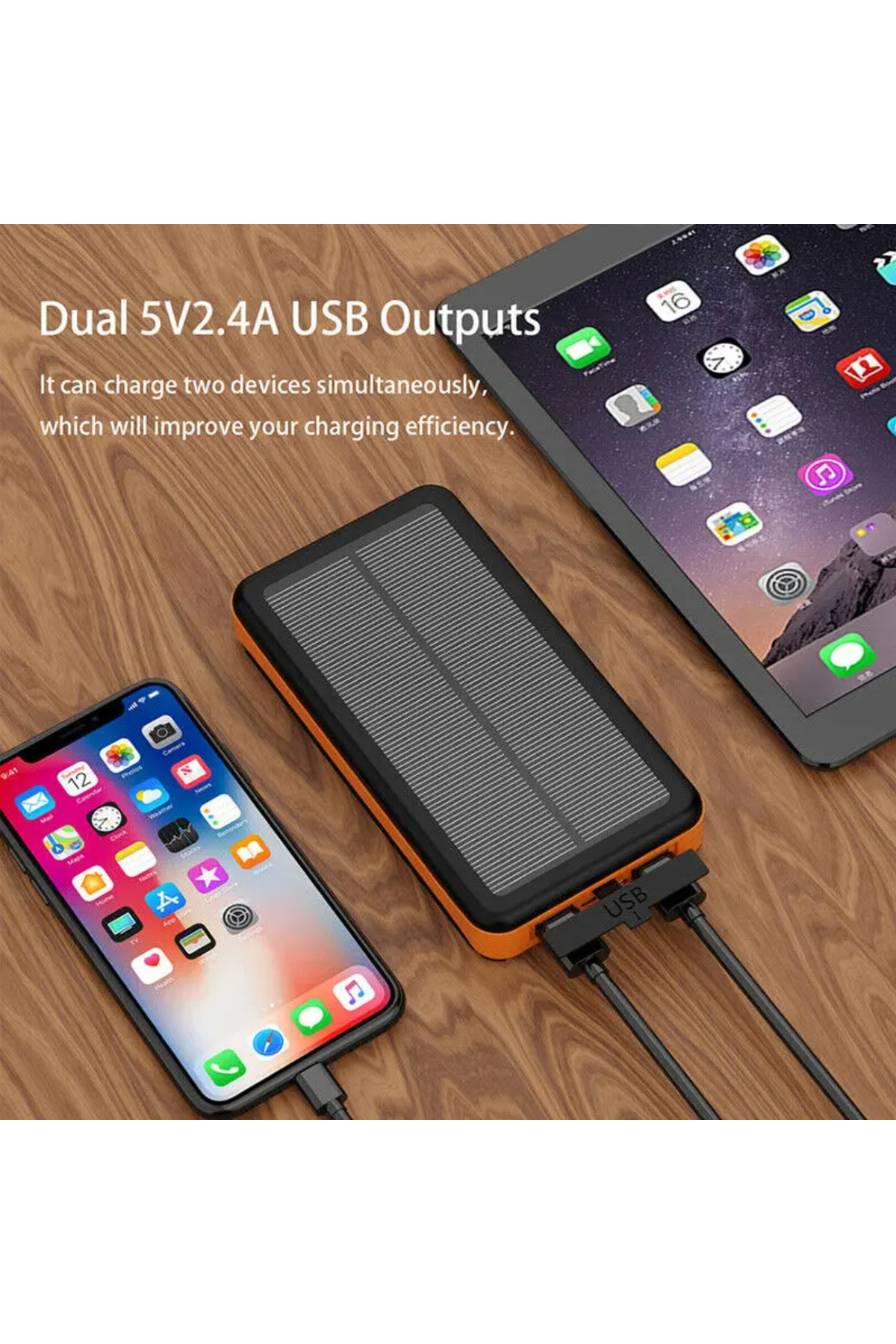 پاوربانک خورشیدی 20000 میلی آمپر ساعتی 4 پنل شارژر تلفن USB تاشو اورجینال pazariz