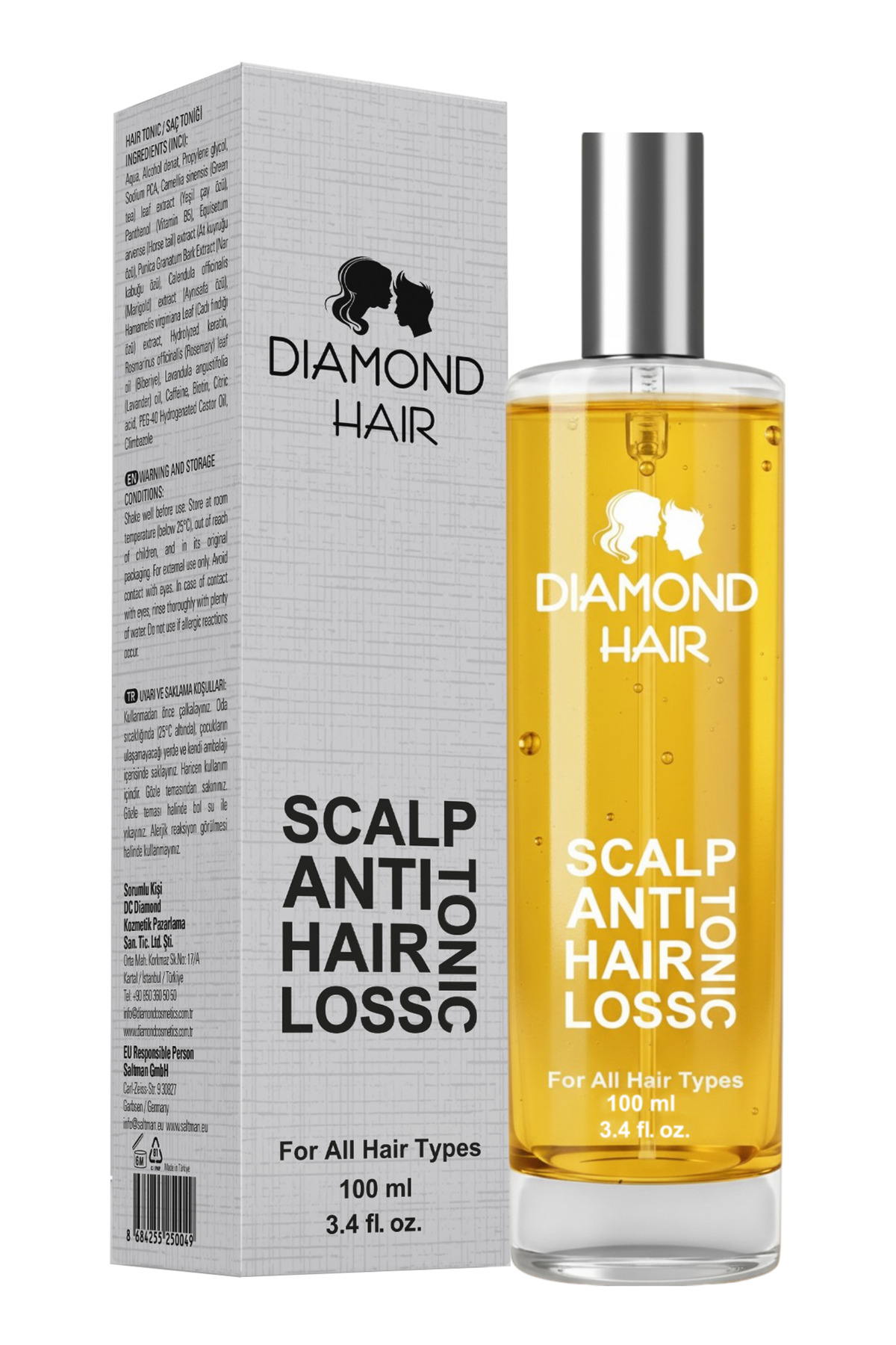 تونیک مو ضد ریزش شوره پوسته شدن متعادل کننده سلامت پوست طولانی سریع موثر DIAMOND HAIR