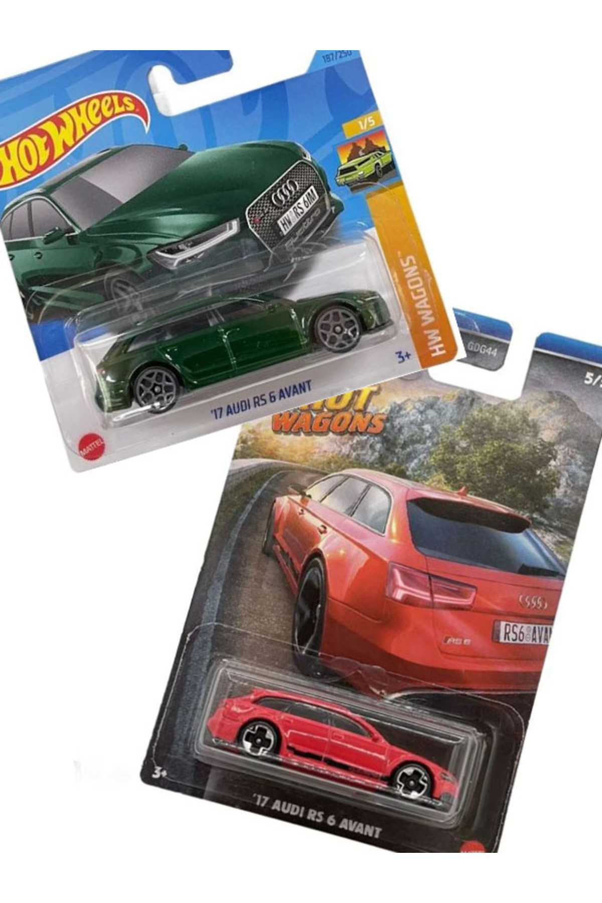 ماشین اسباب بازی '17 AUDI RS 6 AVANT 2 وسیله نقلیه سبز و قرمز 1 64 هات ویلز اورجینال HOT WHEELS
