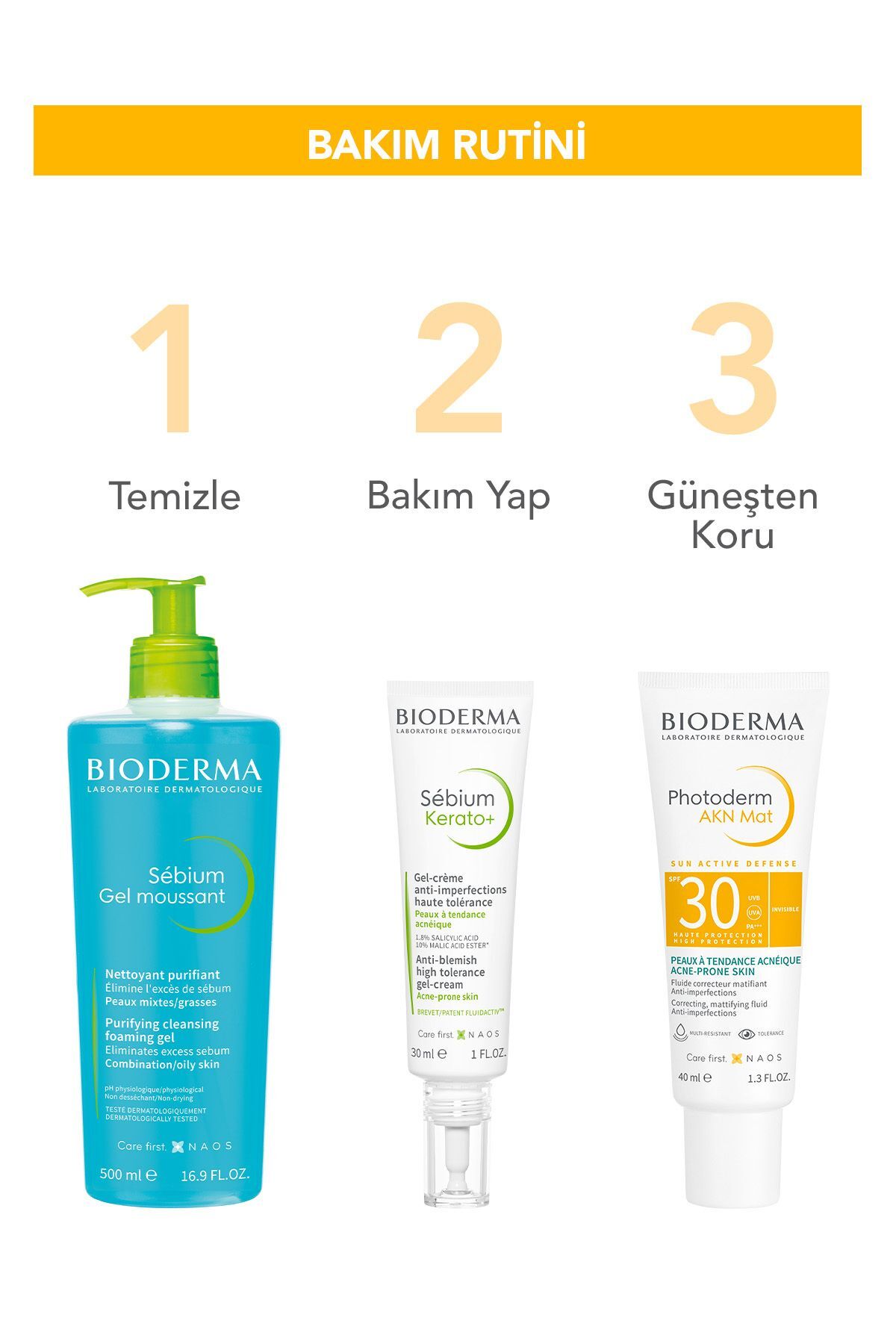 کرم ضد آفتاب صورت PHOTODERM AKN MATTE آکنه روغن اثر ماده 40 میل Bioderma