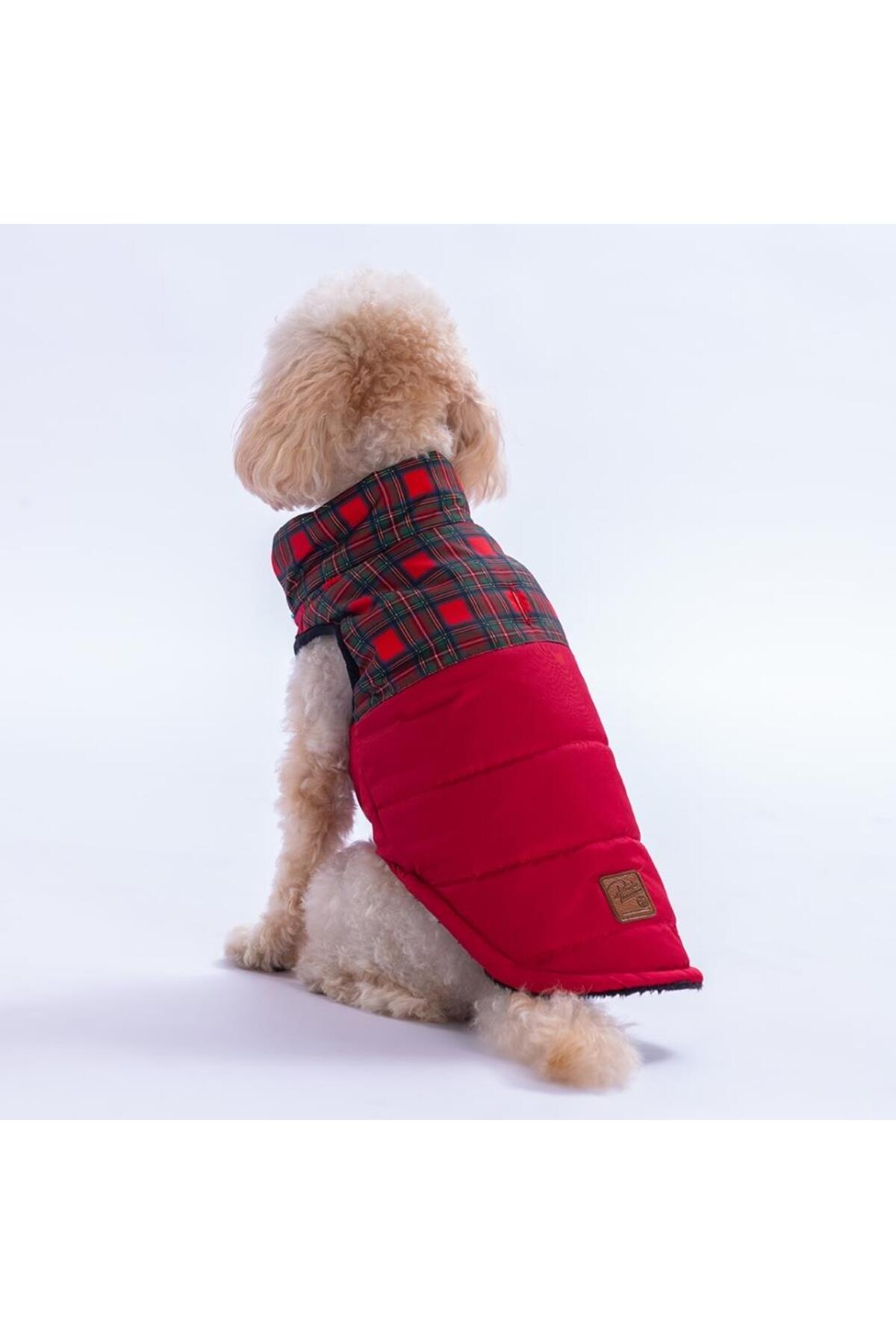 جلیقه سگ پاوستار Pawstar Elgin Paws مدل PS25-1091، قرمز با طرح چهارخانه