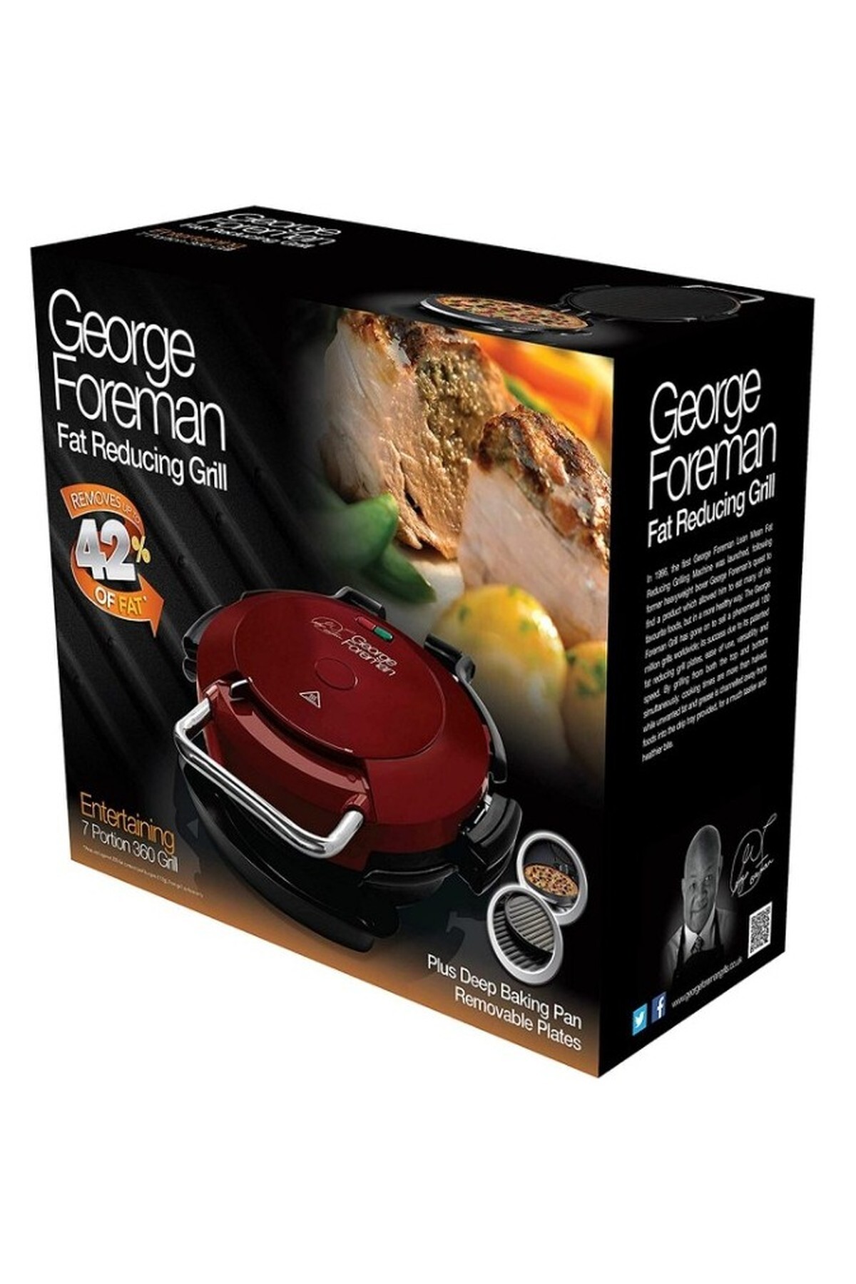 گریل برقی دستگاه و پیتزا تابه عمیق 24640 56 GF اورجینال George Foreman