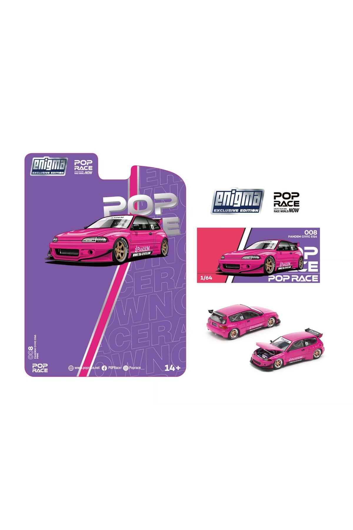 ماشین اسباب بازی POP RACE 1 64 PANDEM HONDA CIVIC EG6 PINK PRE008 از ترکیه HOT WHEELS