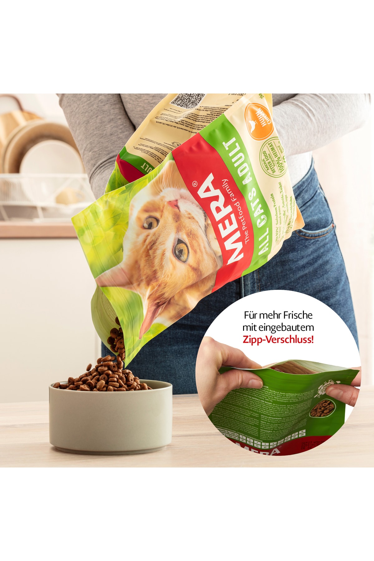 غذای خشک گربه بالغ حساس بدون غلات با مرغ، مرا Mera The Petfood Family، ۱۰ کیلوگرم