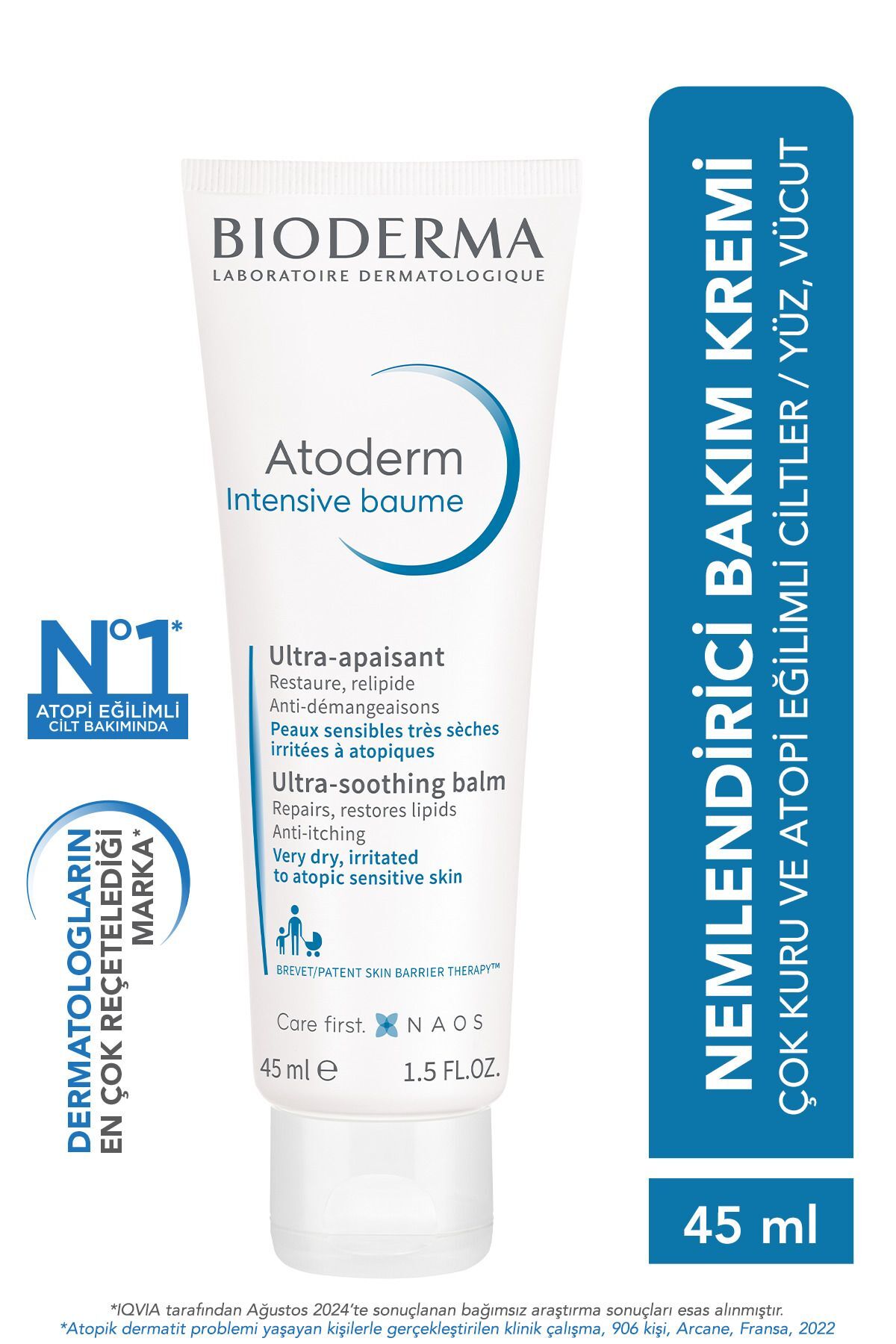 Bioderma مرطوب کننده صورت آتودرم اینتنسیو بویدرما 45 میلی لیتر