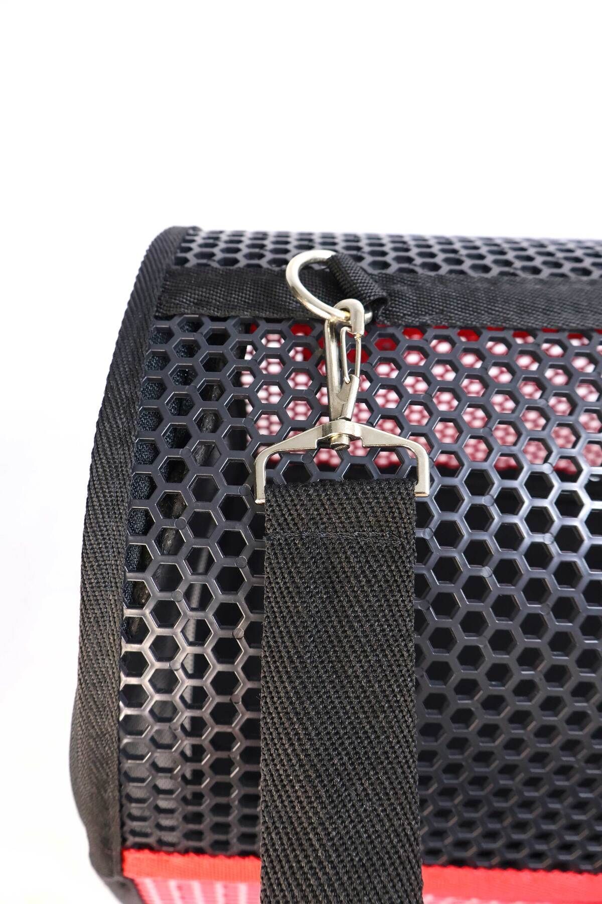 کیف حمل توری گربه و سگ میگنو Migno FLYBAG Voyager قرمز و مشکی