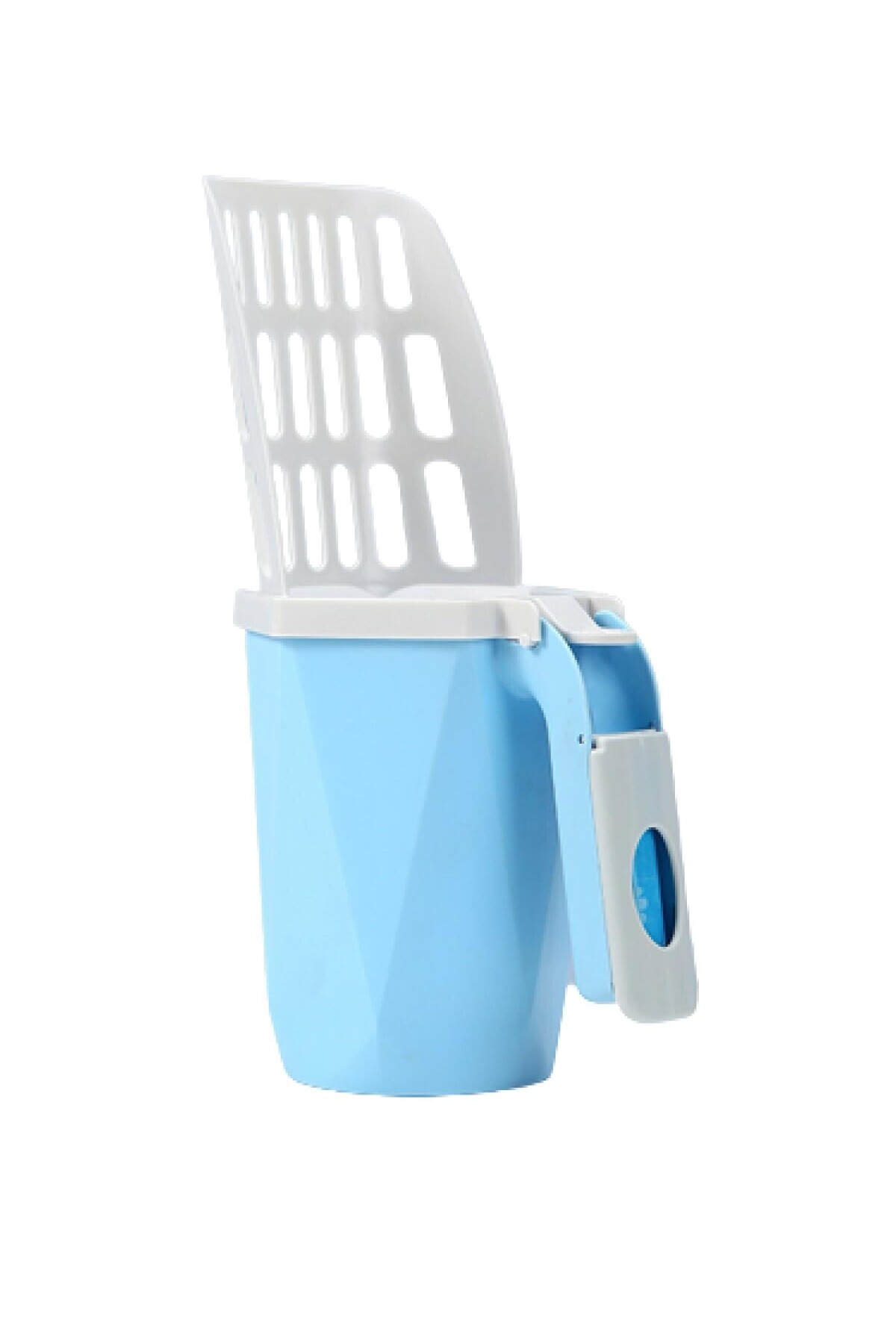 بیلچه خاک گربه لیترلکس LitterLux با الک و محفظه کیسه، مدل DP-042، آبی