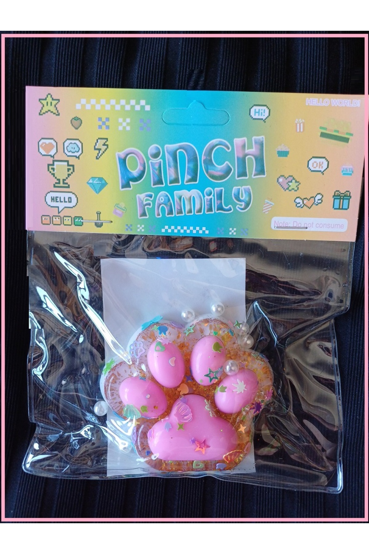 اسباب بازی های فیگور دیگر FUFU SQUISHY CAT PAW 9.5X9.5CM در مقیاس بزرگ TOY SKUSHI PINK FLEXIBLE OYUNCAKSAHİLİ