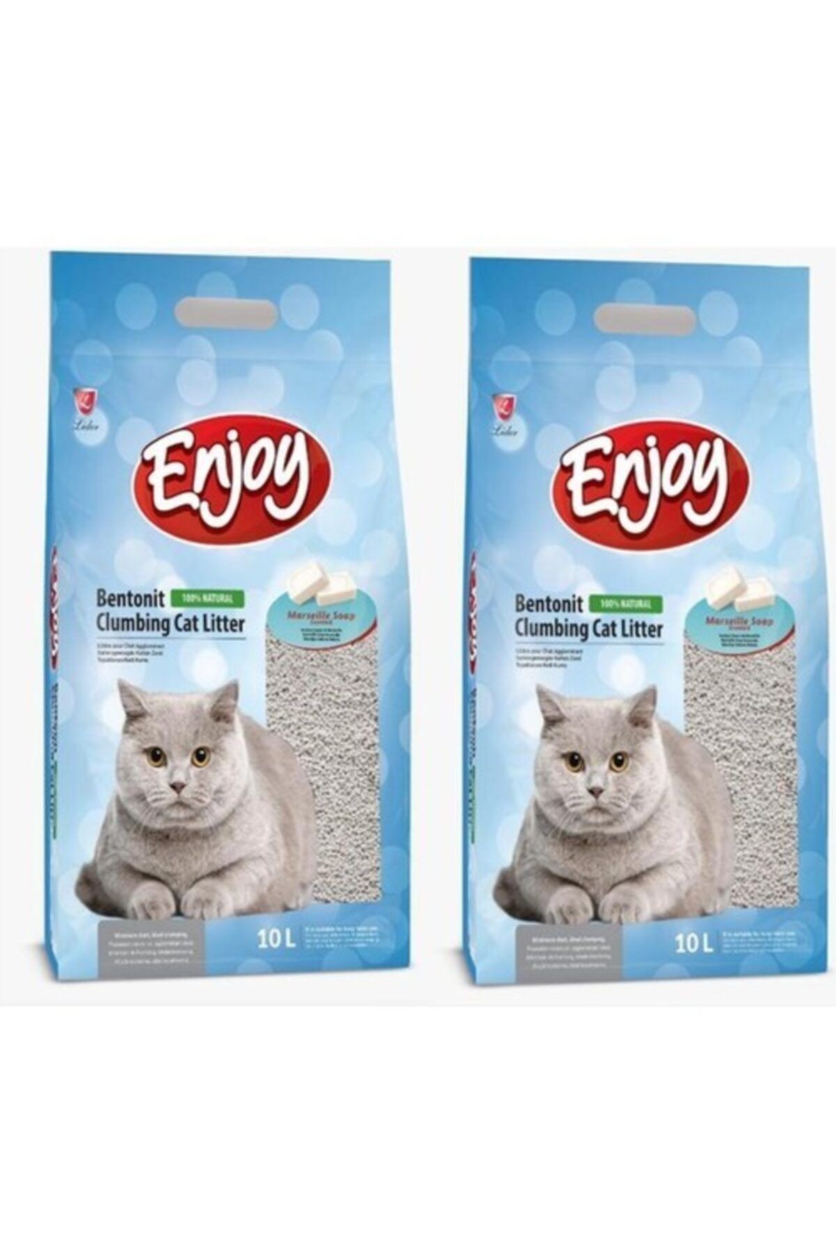 خاک گربه بنتونیتی دانه‌ریز با رایحه صابون مارسی، ۲ بسته ۱۰ لیتری، انجوی Enjoy