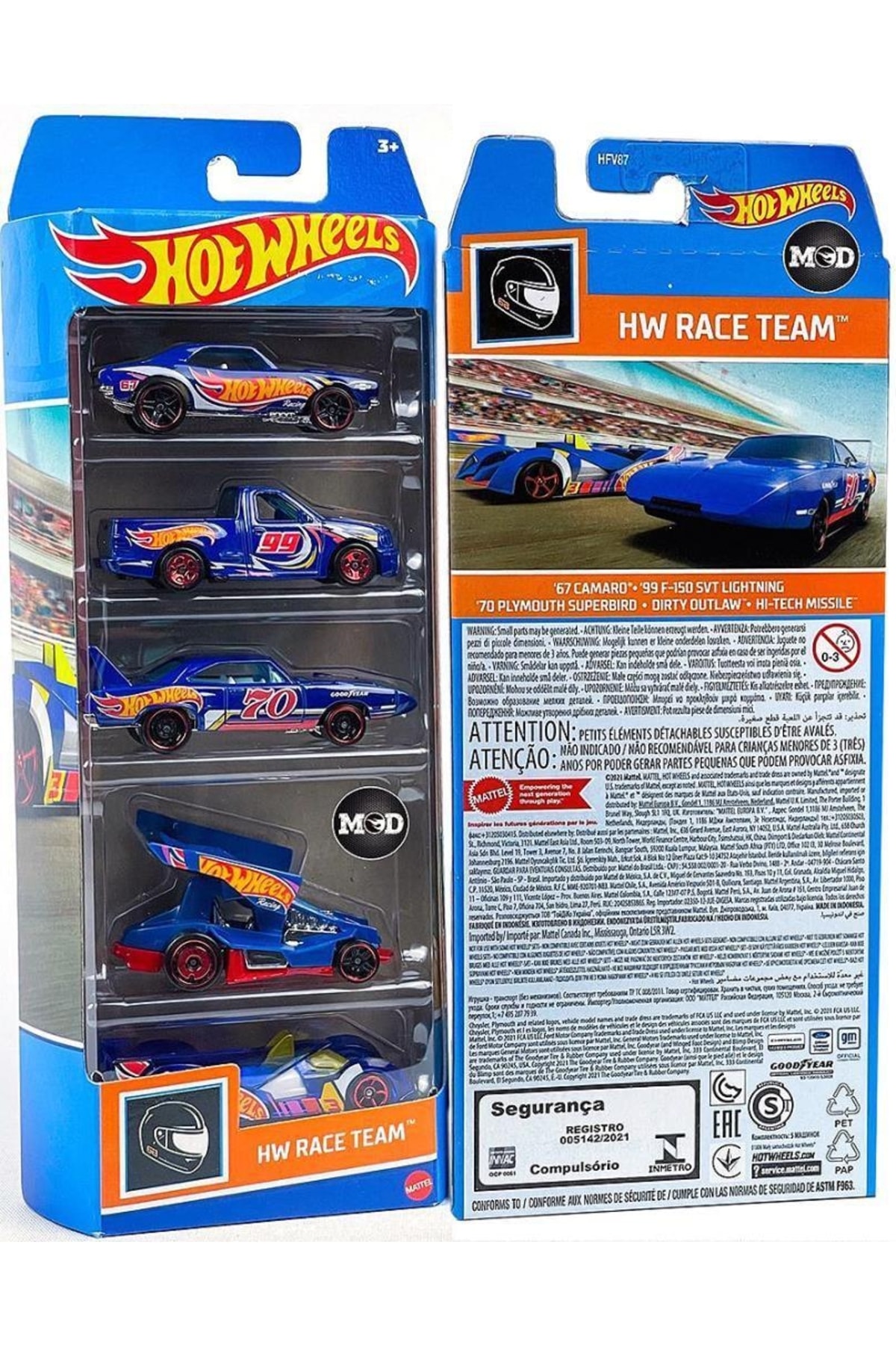 ماشین اسباب بازی 1806 مجموعه پنج اتومبیل HW RACE TEAM HFV87 از ترکیه HOT WHEELS