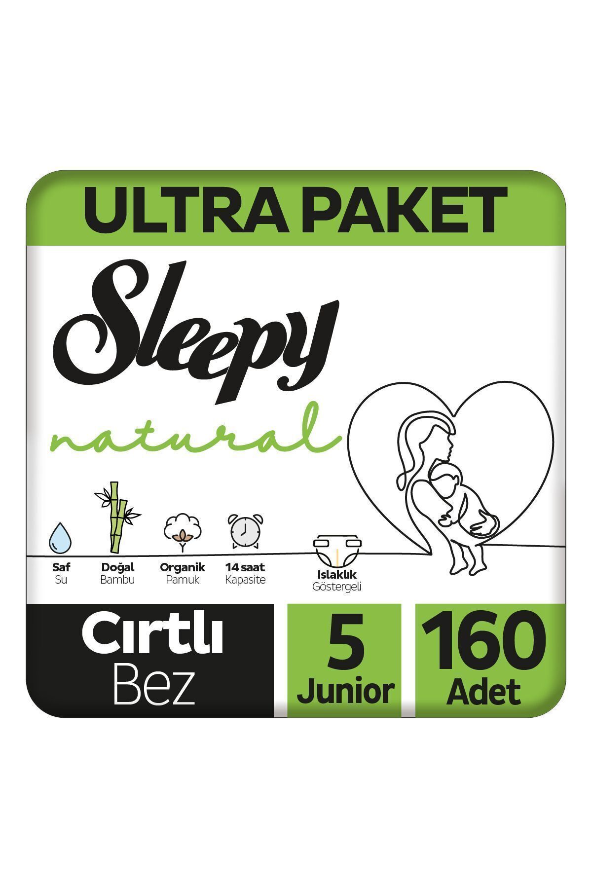 پوشک بچه نچرال اولترا سایز 5 جونیور 160 عدد اورجینال Sleepy
