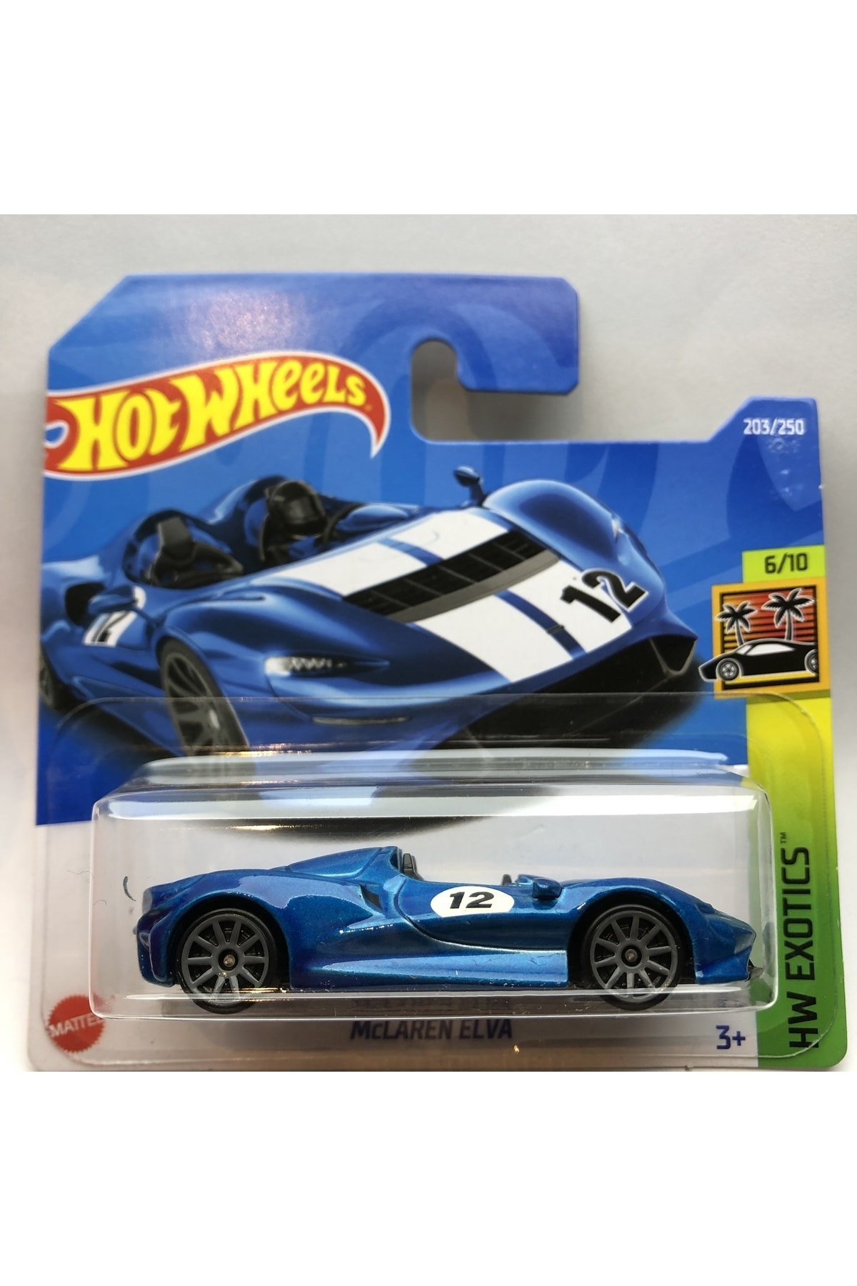 ماشین اسباب بازی جدید MCLAREN ELVA BLUE MINI CAR 1:64 SCALE HOTWHEELS BRAND 3 10 هات ویلز اورجینال HOT WHEELS