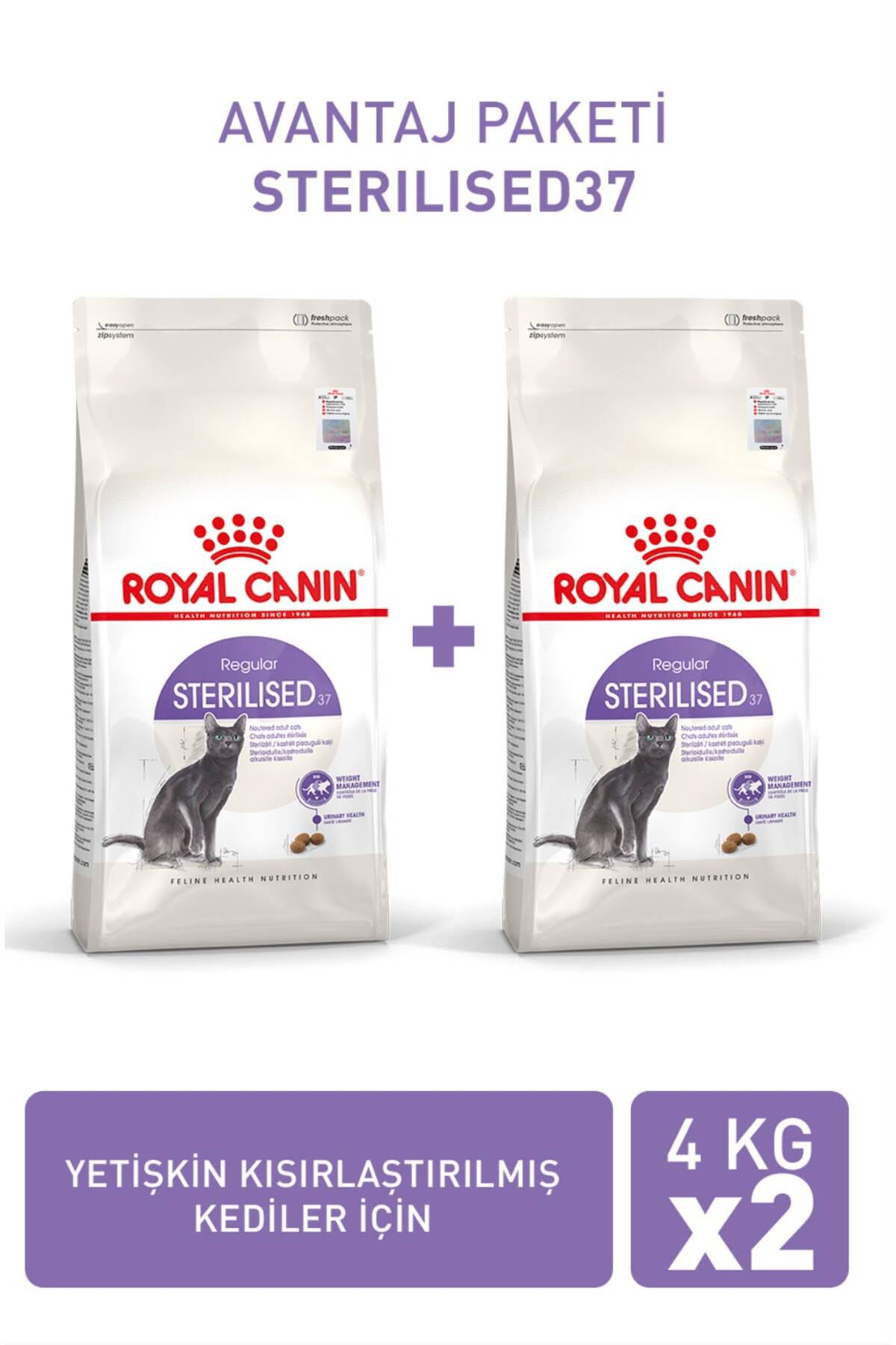 غذای خشک گربه رویال کنین Royal Canin Sterilised37، ۴ + ۴ کیلوگرم